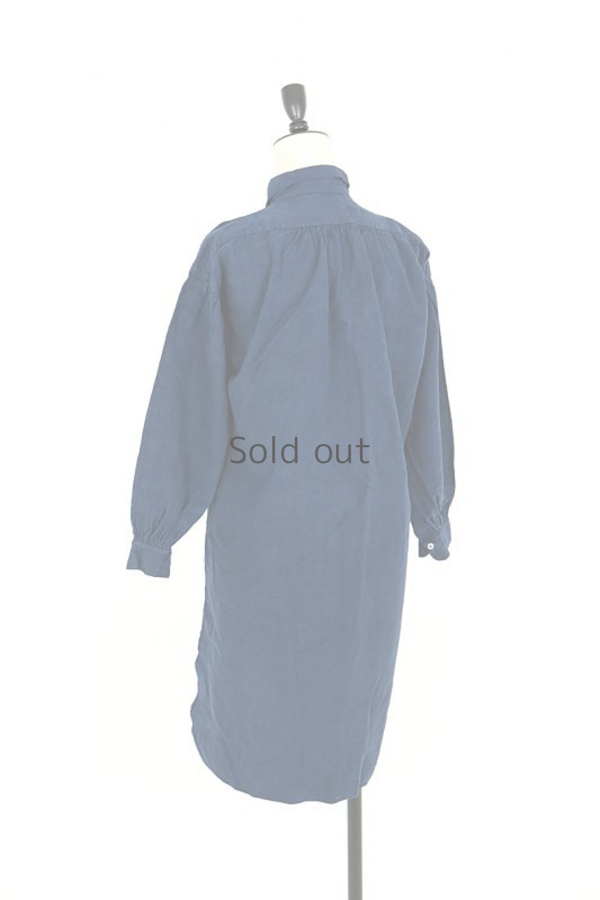 画像11: 【フランス】２０世紀初頭のアンティークリネン×染め　スモックロングシャツ（紺色） (11)