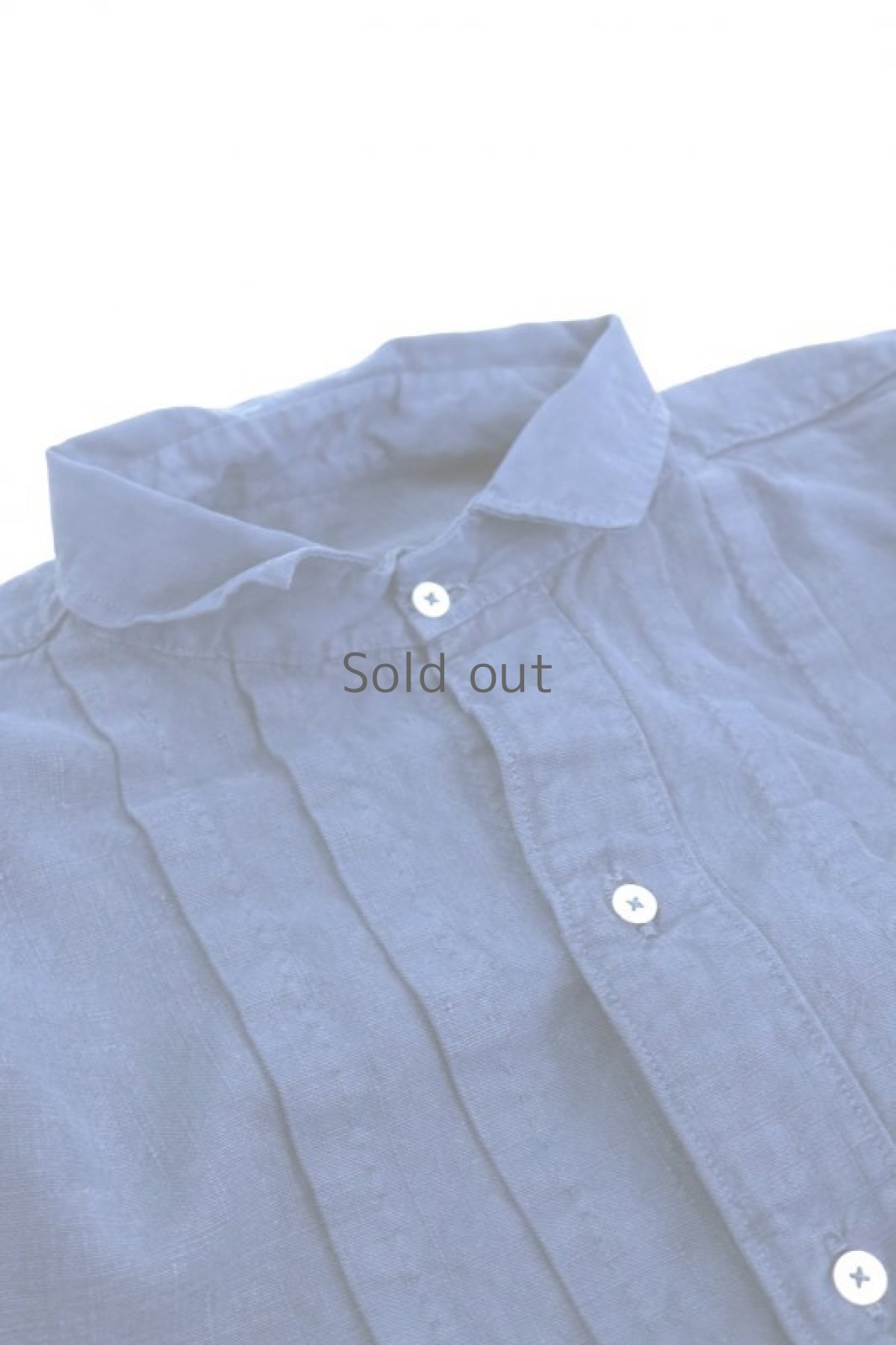 画像2: 【フランス】２０世紀初頭のアンティークリネン×染め　スモックロングシャツ（紺色） (2)