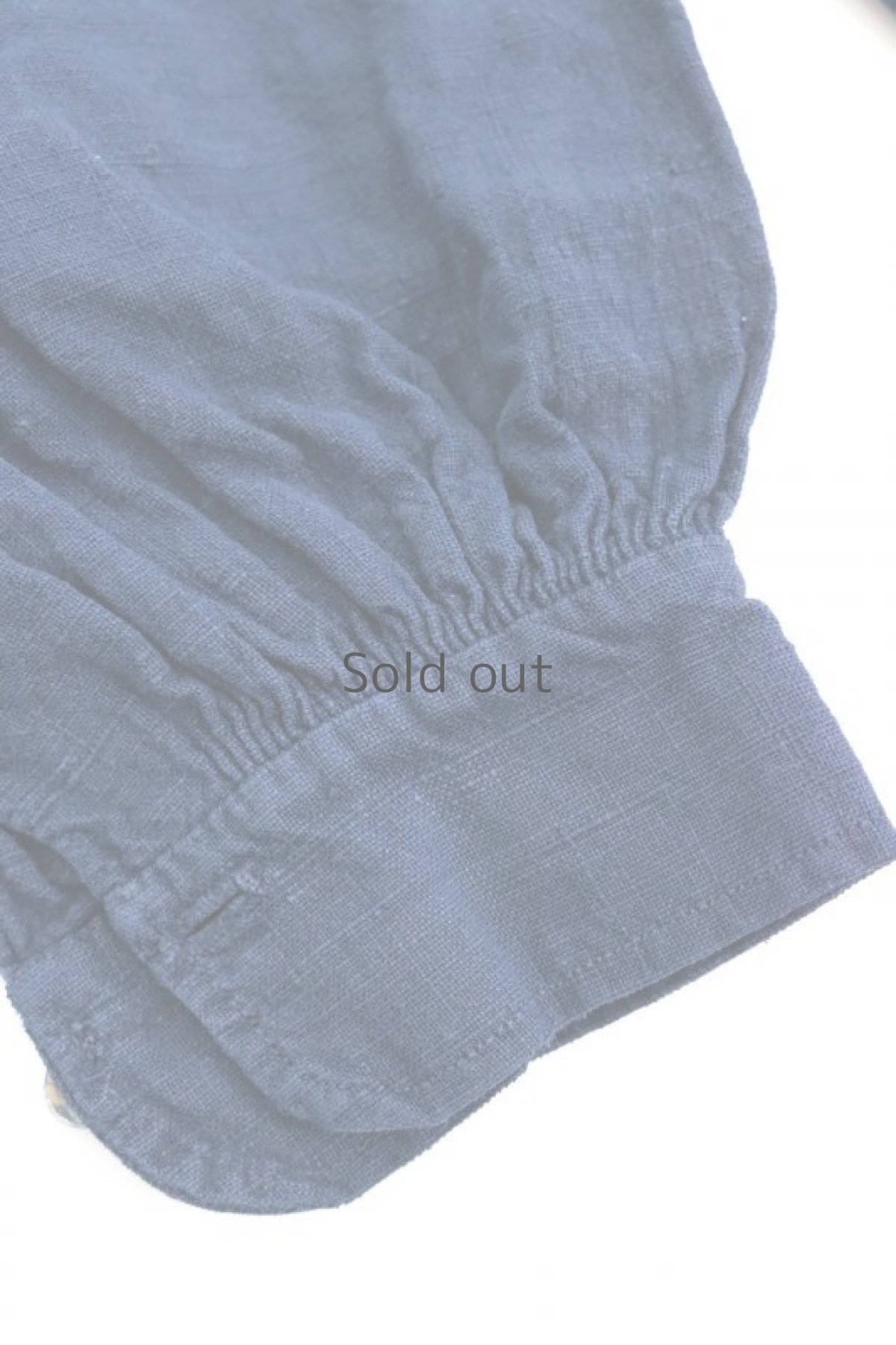 画像7: 【フランス】２０世紀初頭のアンティークリネン×染め　スモックロングシャツ（紺色） (7)