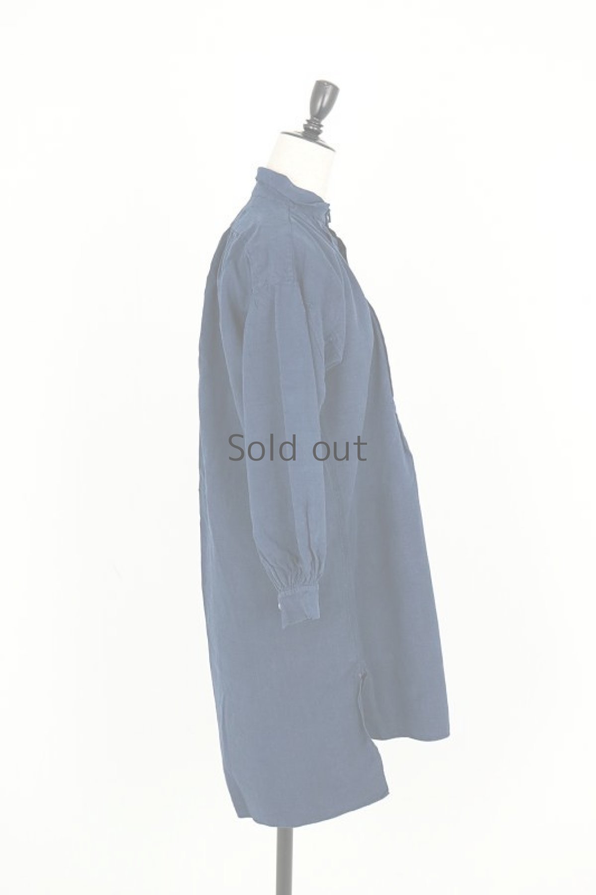 画像12: 【フランス】２０世紀初頭のアンティークリネン×染め　スモックロングシャツ（紺色） (12)