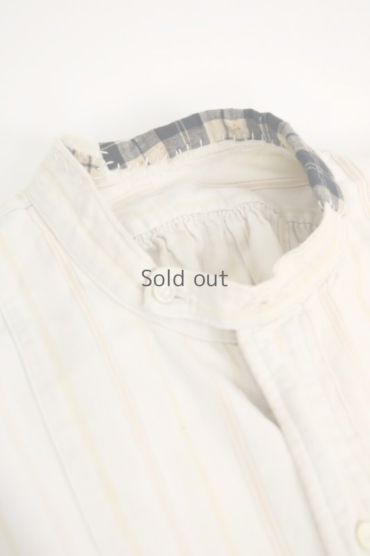 画像2: 【MITSUGU SASAKI】ビンテージリメイク　パッチワーク　スモック ロングシャツ（ストライプ） (2)