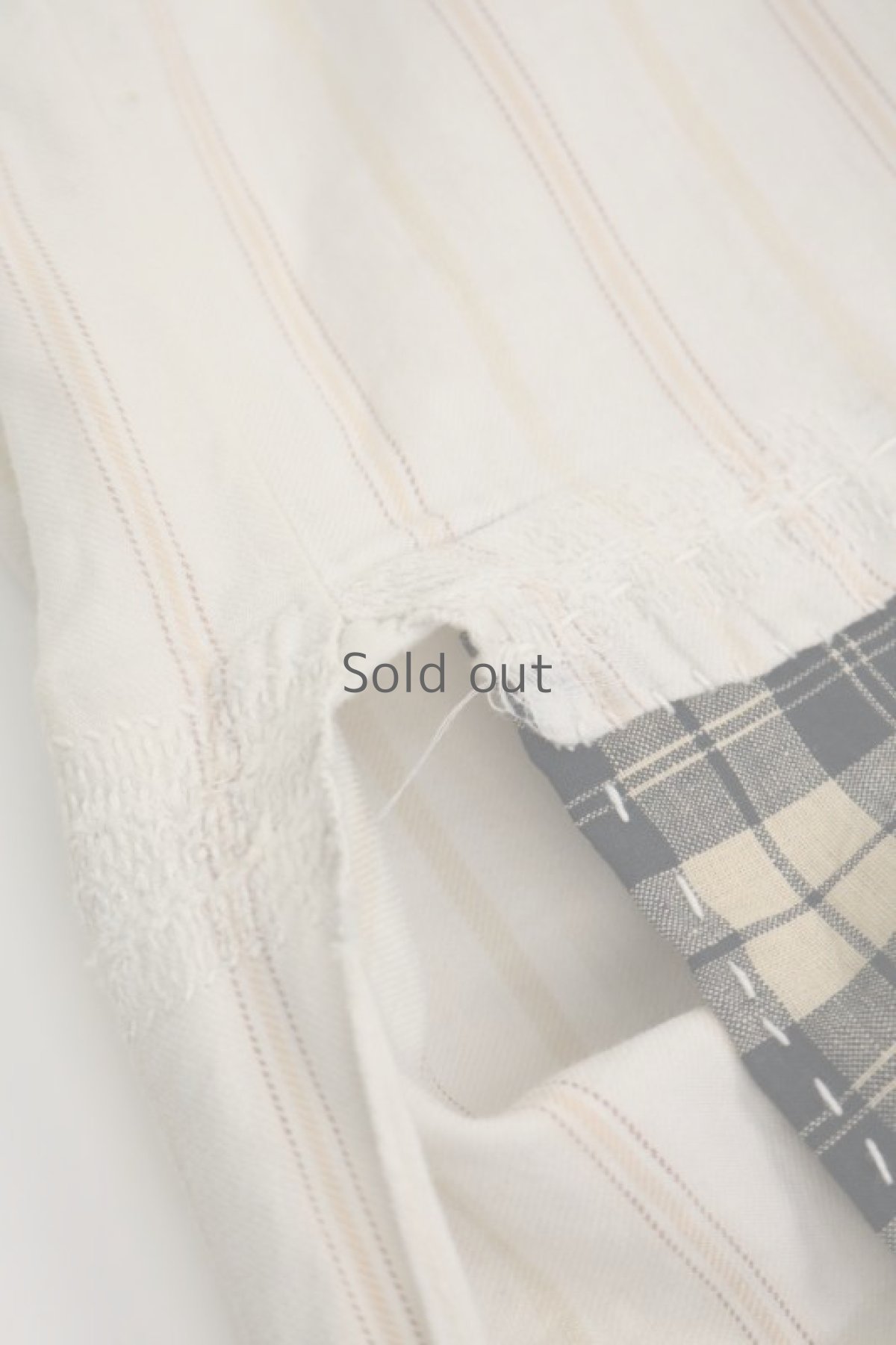 画像5: 【MITSUGU SASAKI】ビンテージリメイク　パッチワーク　スモック ロングシャツ（ストライプ） (5)