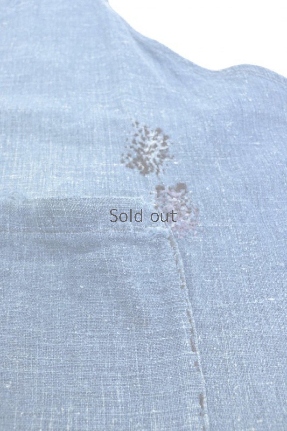 画像4: 【MITSUGU SASAKI】ビンテージリメイク　インディゴ コットン パッチワークエプロン（ファーマーズファブリック） (4)