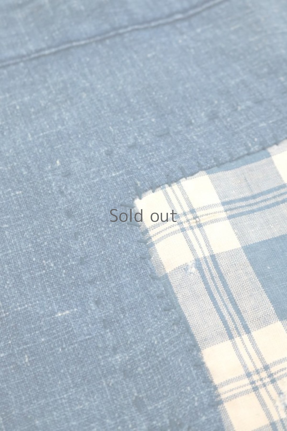 画像2: 【MITSUGU SASAKI】ビンテージリメイク　インディゴ コットン パッチワークエプロン（ファーマーズファブリック） (2)