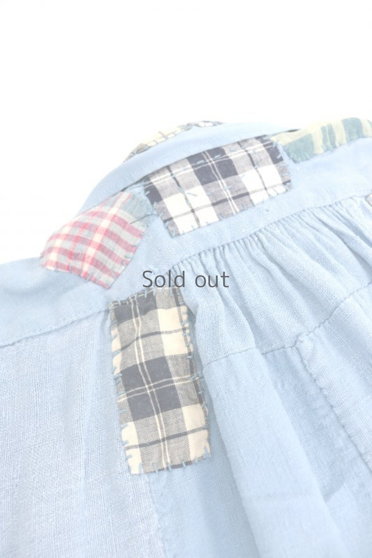 画像9: 【MITSUGU SASAKI】BORO-KAWAII アンティークリネン パッチワークスモック ロングシャツ (9)