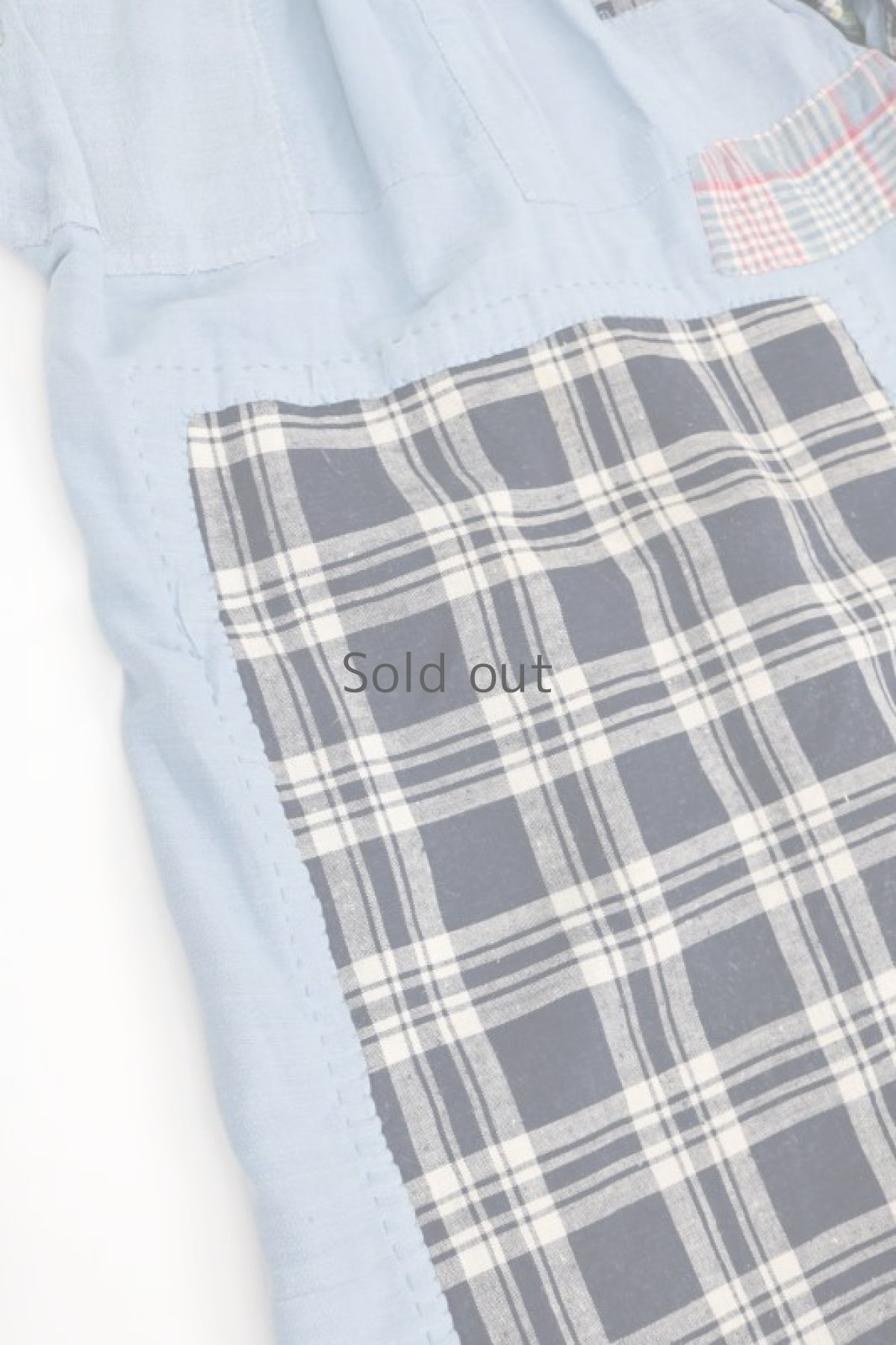 画像10: 【MITSUGU SASAKI】BORO-KAWAII アンティークリネン パッチワークスモック ロングシャツ (10)