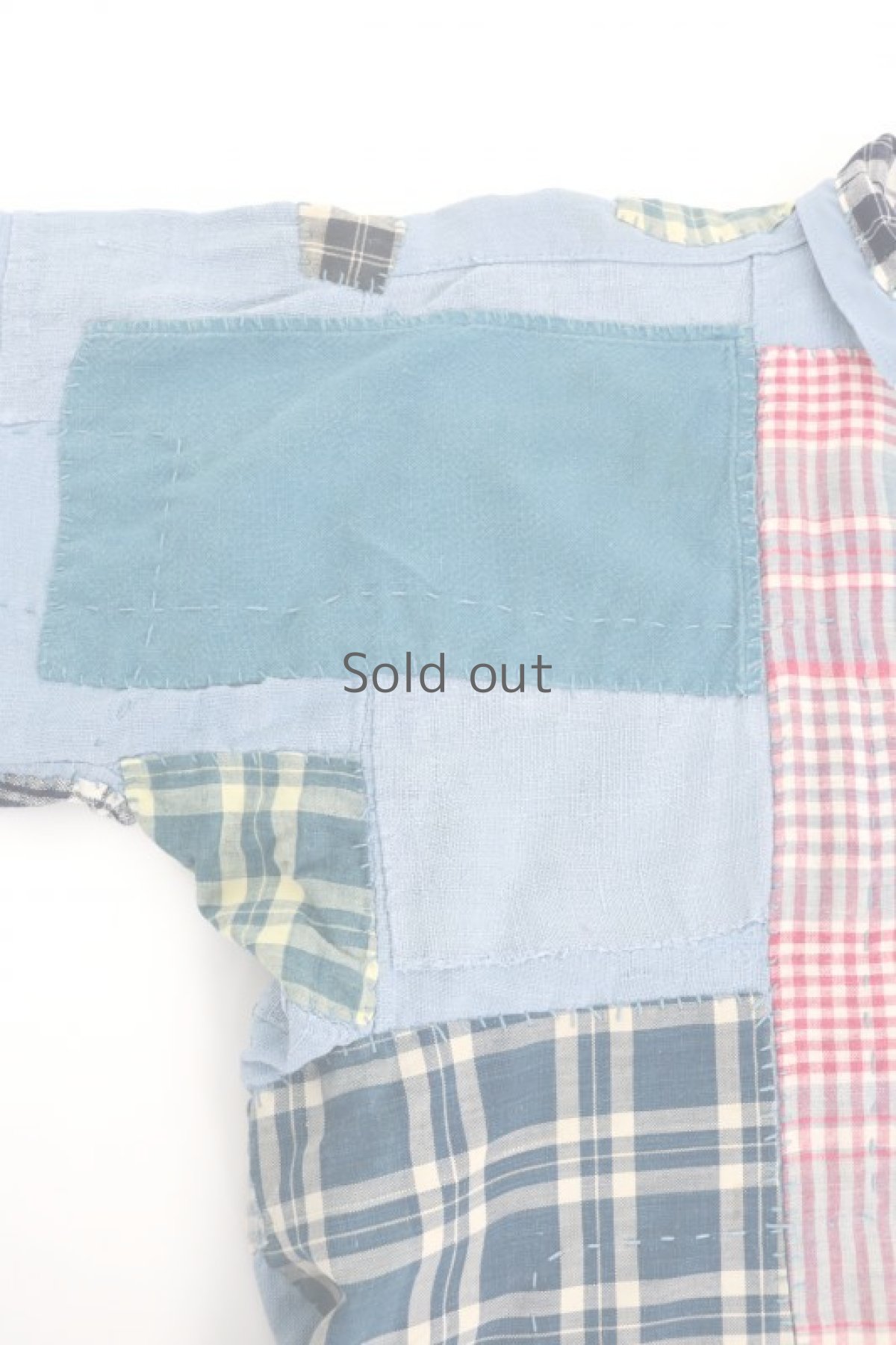 画像4: 【MITSUGU SASAKI】BORO-KAWAII アンティークリネン パッチワークスモック ロングシャツ (4)