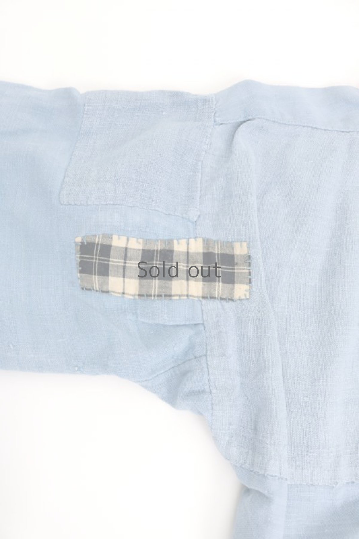 画像11: 【MITSUGU SASAKI】BORO-KAWAII アンティークリネン パッチワークスモック ロングシャツ (11)