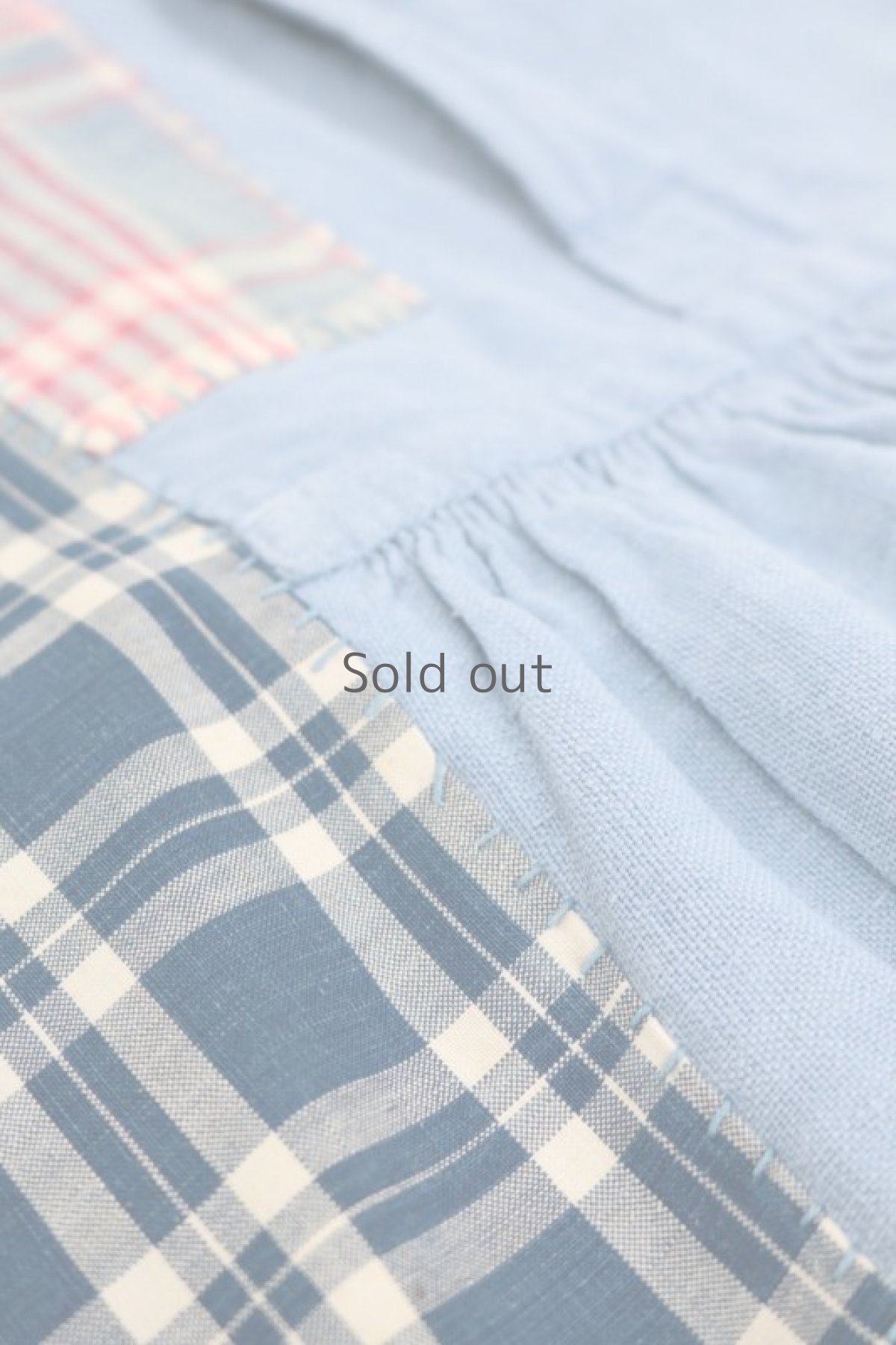 画像3: 【MITSUGU SASAKI】BORO-KAWAII アンティークリネン パッチワークスモック ロングシャツ (3)