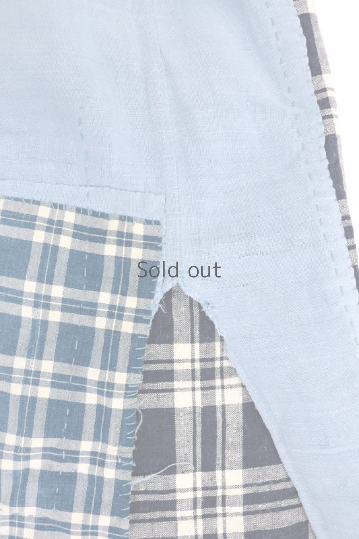 画像6: 【MITSUGU SASAKI】BORO-KAWAII アンティークリネン パッチワークスモック ロングシャツ (6)