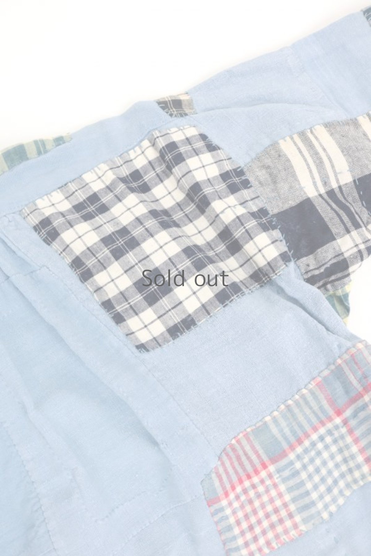 画像8: 【MITSUGU SASAKI】BORO-KAWAII アンティークリネン パッチワークスモック ロングシャツ (8)