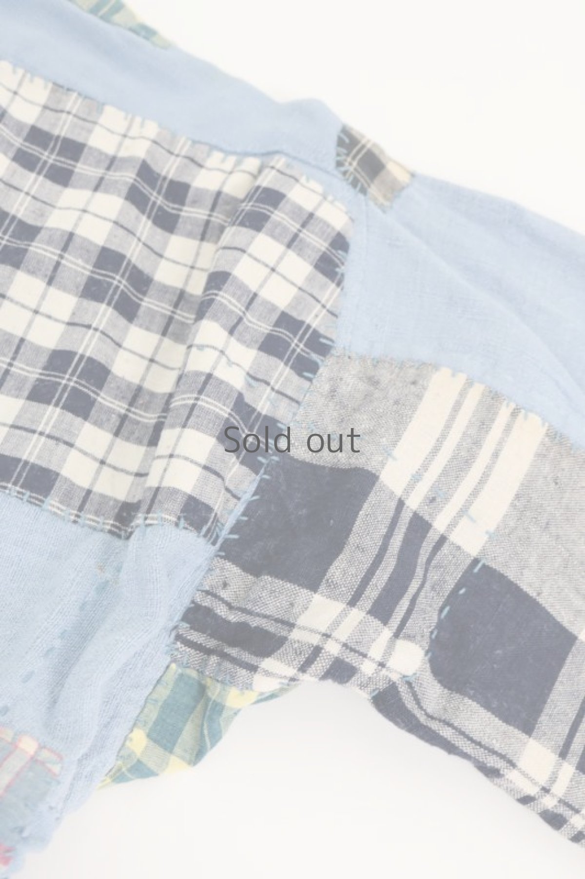 画像12: 【MITSUGU SASAKI】BORO-KAWAII アンティークリネン パッチワークスモック ロングシャツ (12)