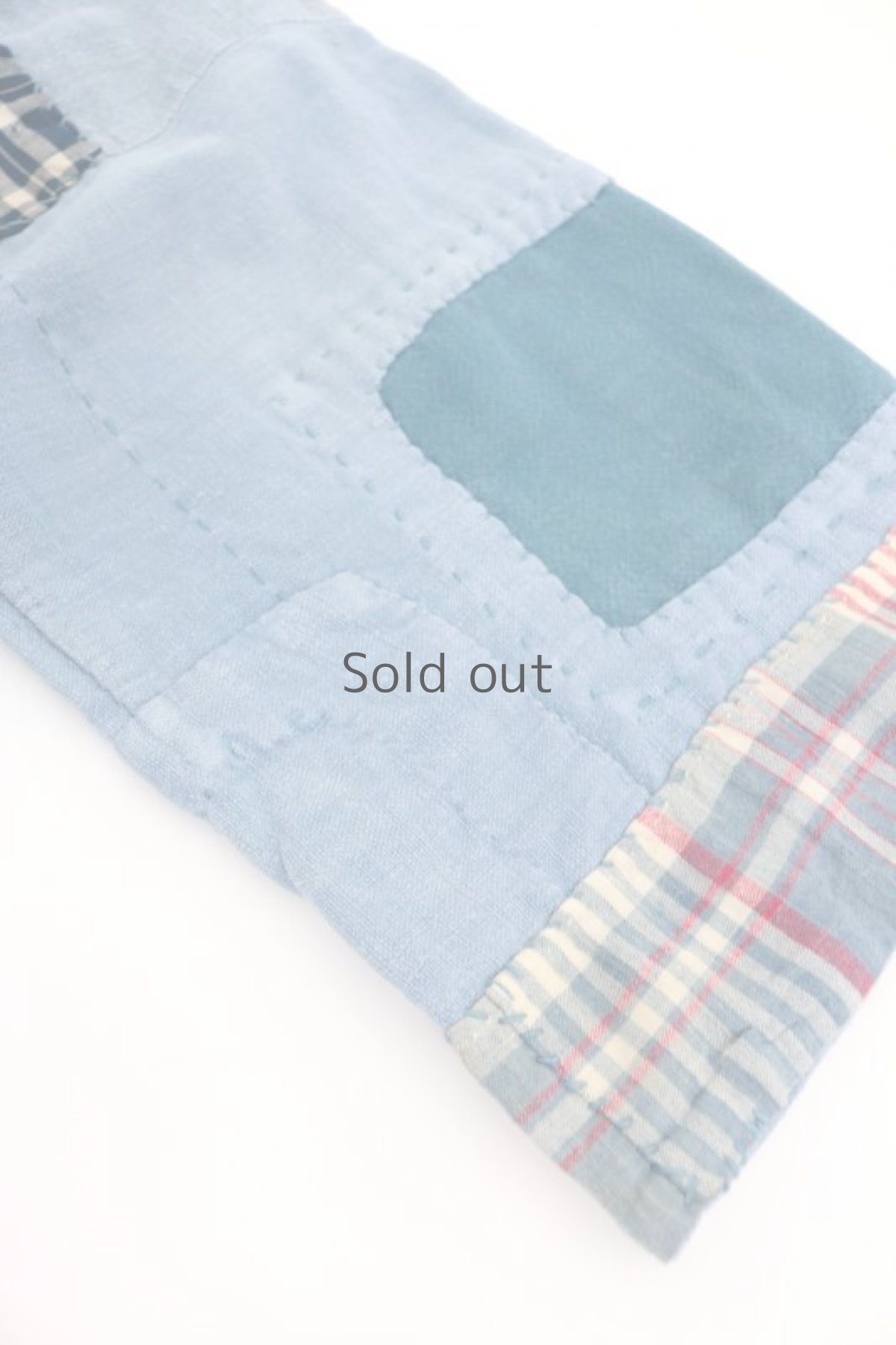 画像7: 【MITSUGU SASAKI】BORO-KAWAII アンティークリネン パッチワークスモック ロングシャツ (7)