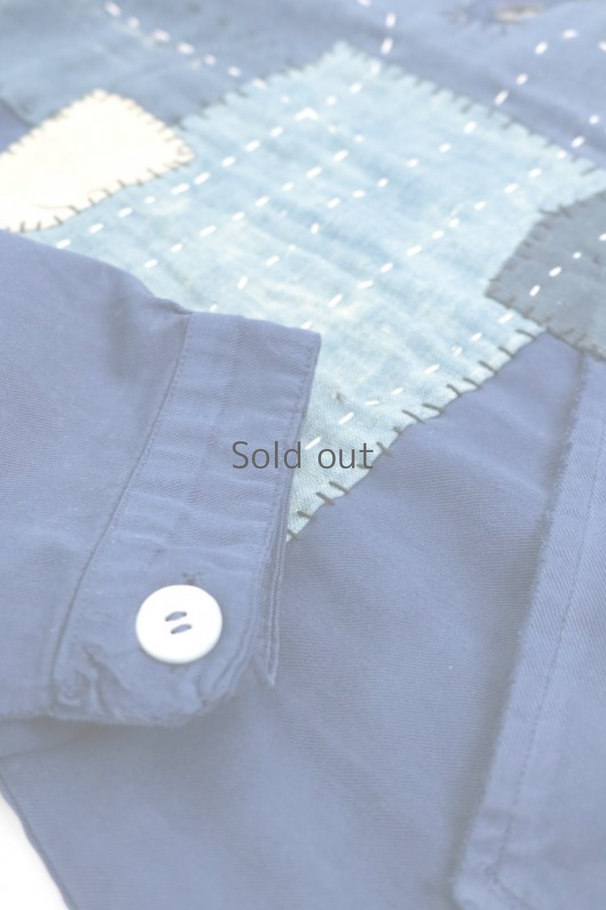 画像6: 【MITSUGU SASAKI】ビンテージリメイク×染め×古布　パッチワークボロコート（紺染め） (6)