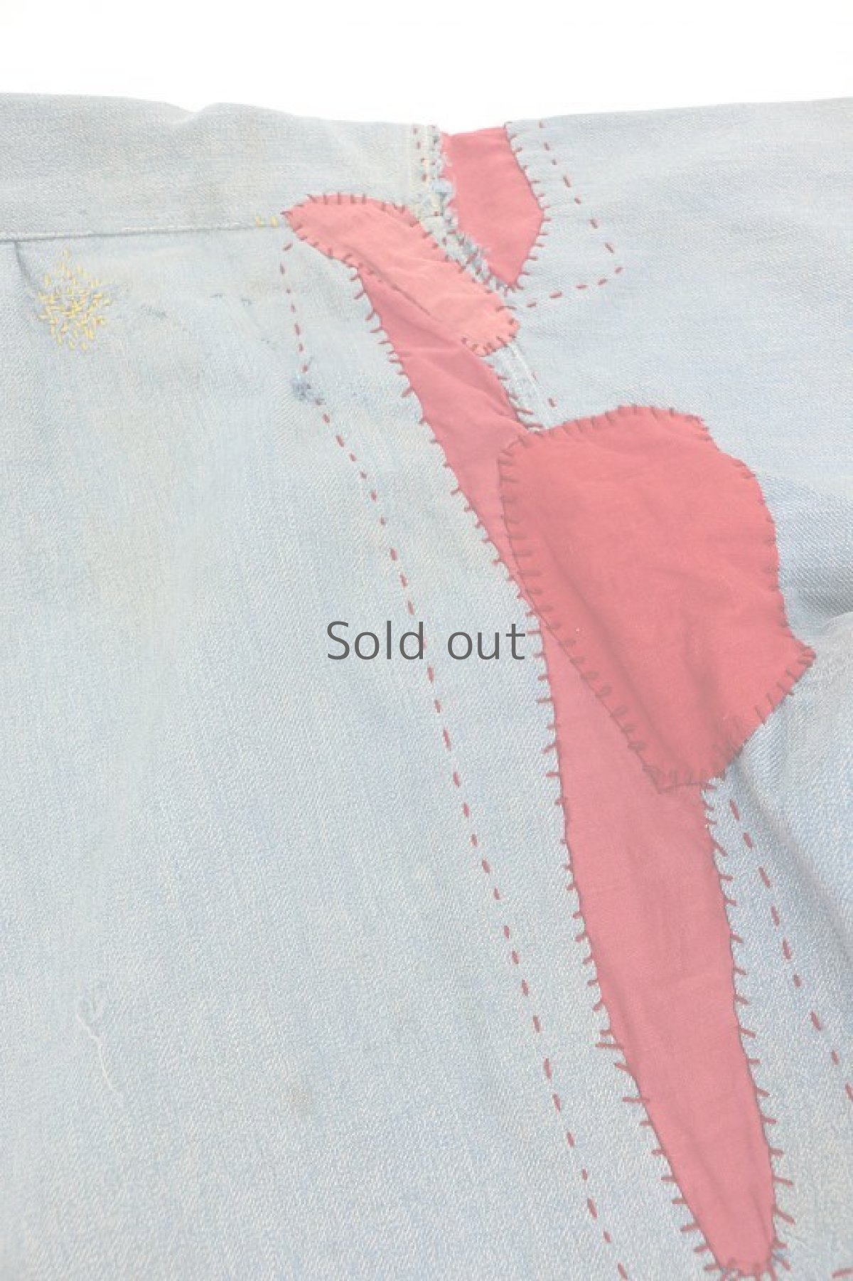 画像12: 【MITSUGU SASAKI】ビンテージ リメイク&リペア パッチワークシャンブレー プルオーバーシャツ (12)