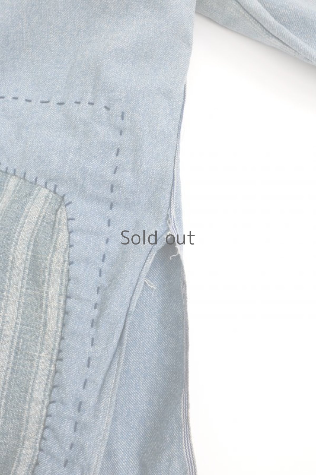 画像16: 【MITSUGU SASAKI】ビンテージ リメイク&リペア パッチワークシャンブレー プルオーバーシャツ (16)