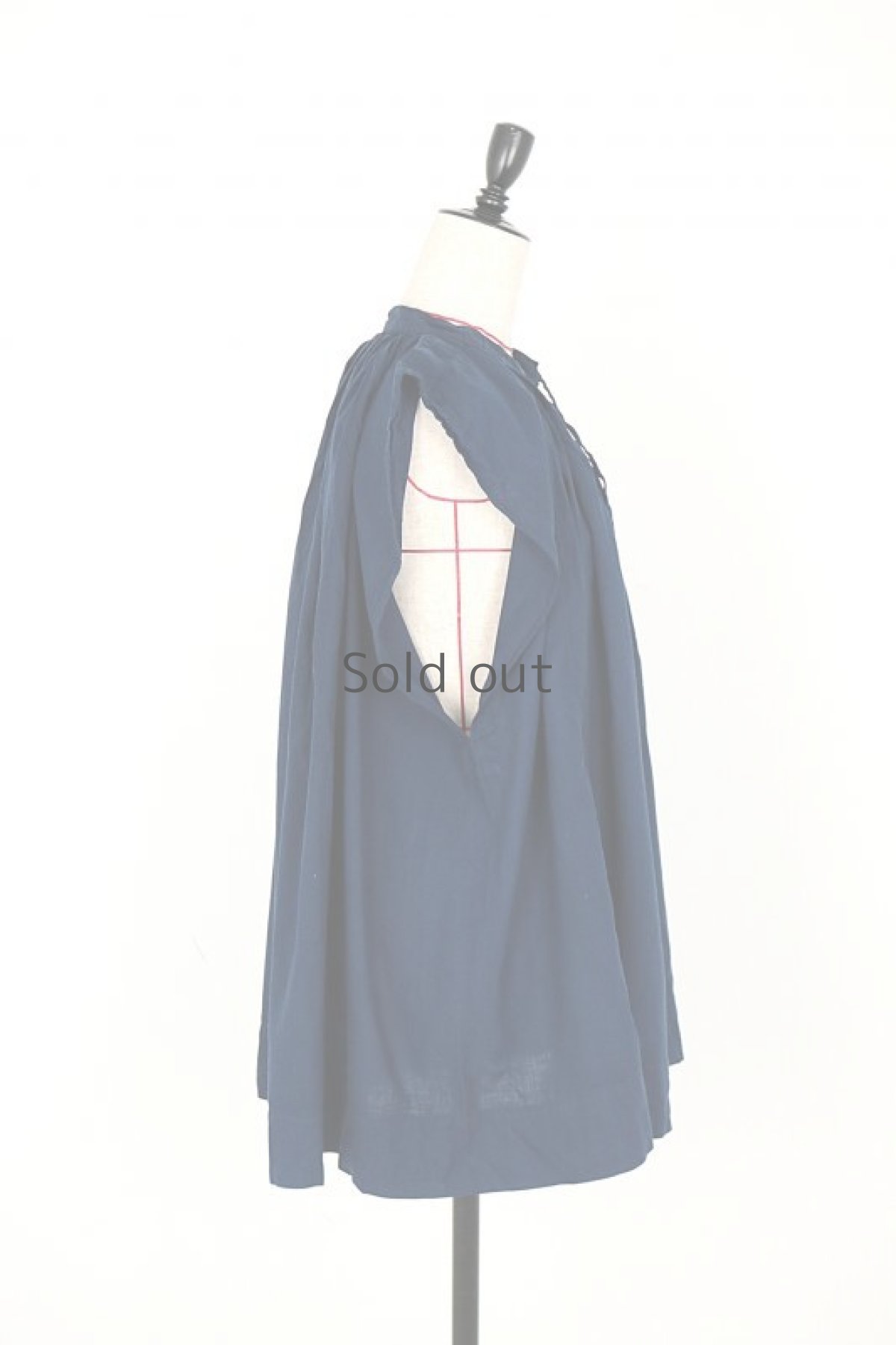 画像10: 【フランス】２０世紀初頭の教会用のスモック ブラウス（後染め/紺色） (10)