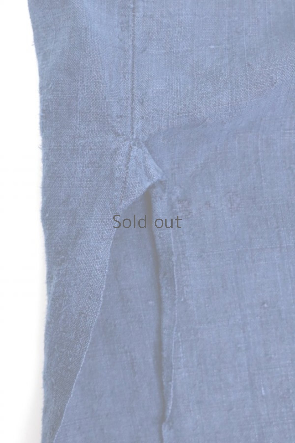 画像8: 【MITSUGU SASAKI】アンティークリネン×染め×古布　パッチワークボロスモックシャツ （紺染め） (8)