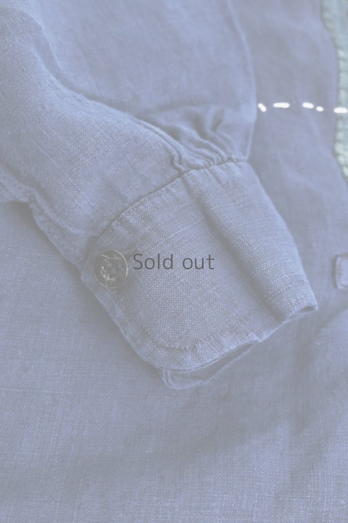 画像7: 【MITSUGU SASAKI】アンティークリネン×染め×古布　パッチワークボロスモックシャツ （紺染め） (7)