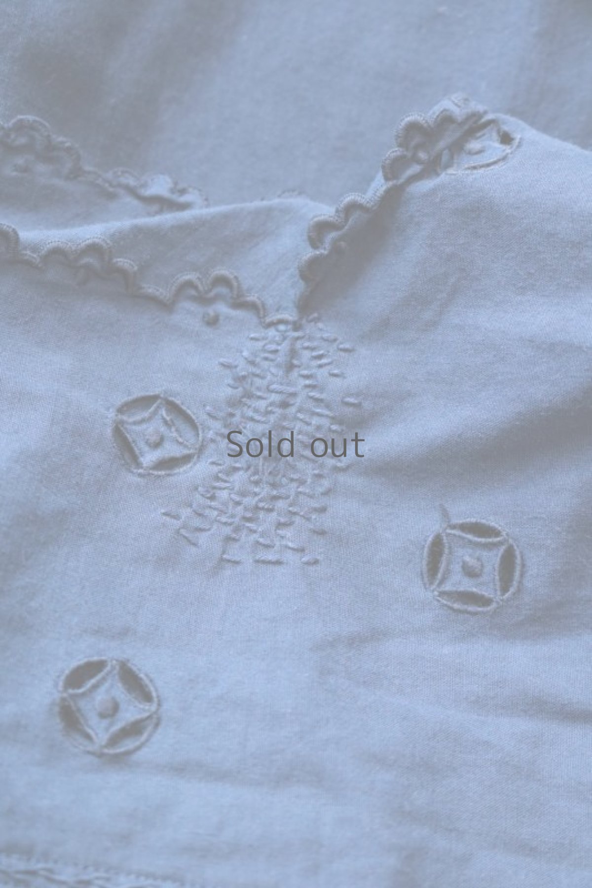 画像10: 【フランス】アンティーク コットン×染　長袖ワンピース（紺色/リペアあり） (10)