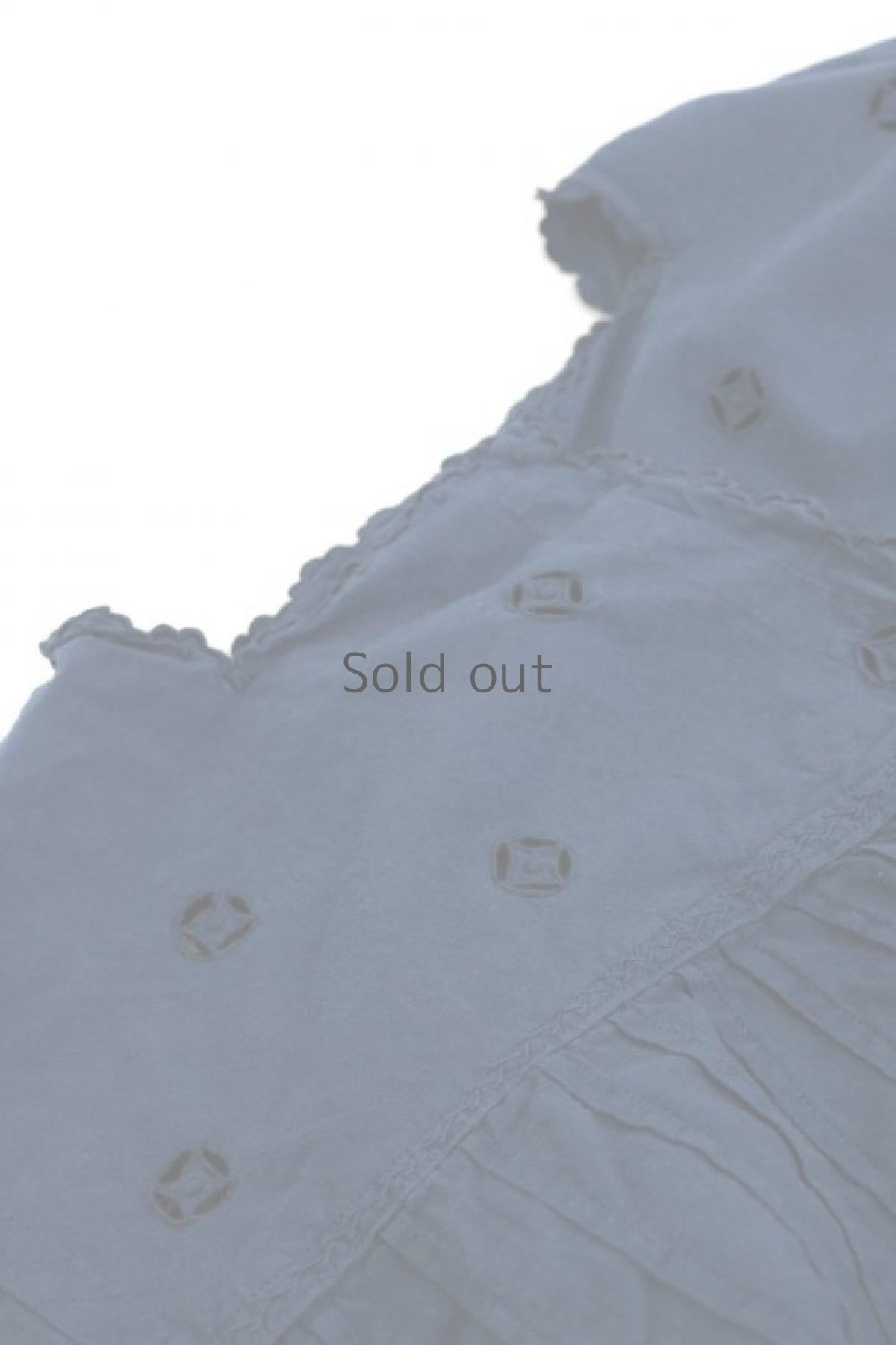 画像2: 【フランス】アンティーク コットン×染　長袖ワンピース（紺色/リペアあり） (2)