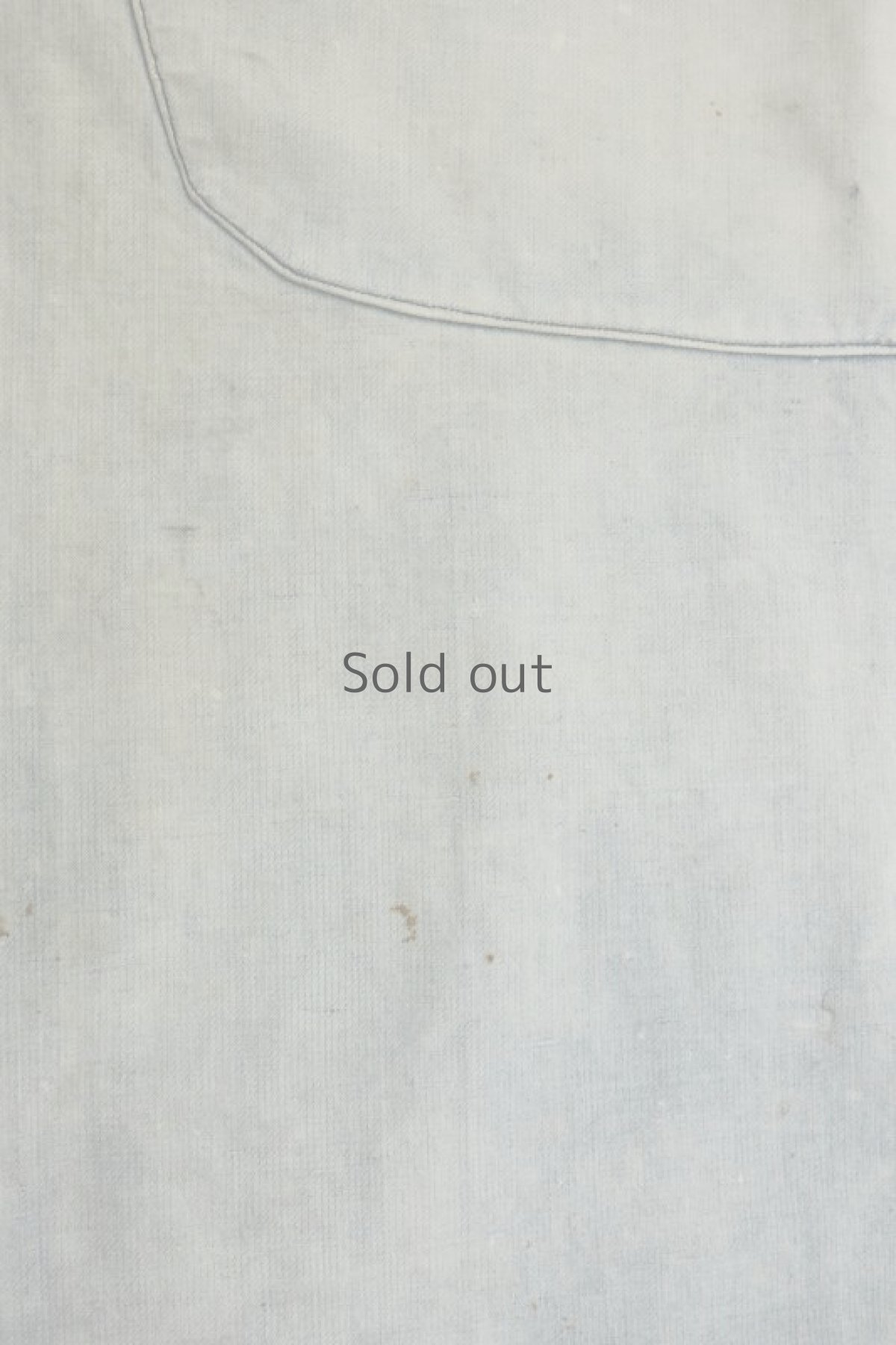 画像3: 【フランス】ビンテージ　色あせのブルーコットン ワークエプロン（ポケット付き） (3)