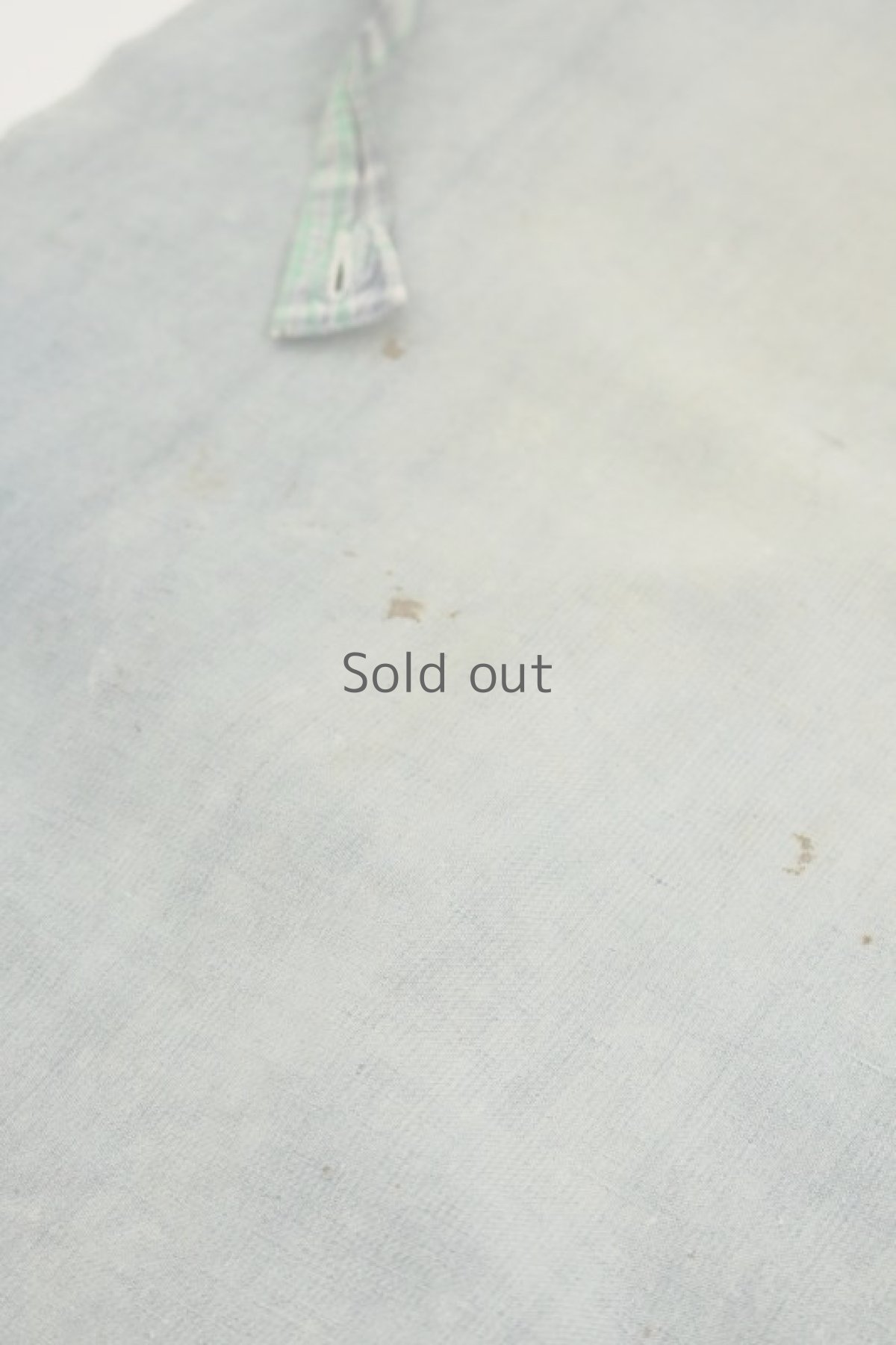 画像7: 【フランス】ビンテージ　色あせのブルーコットン ワークエプロン（ポケット付き） (7)