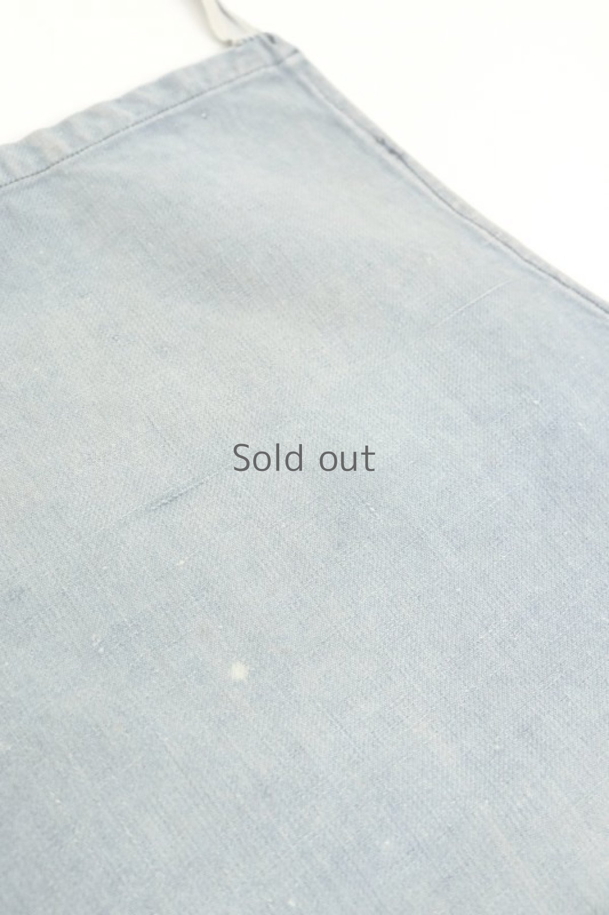 画像6: 【フランス】ビンテージ　色あせのブルーコットン ワークエプロン（ポケット付き） (6)