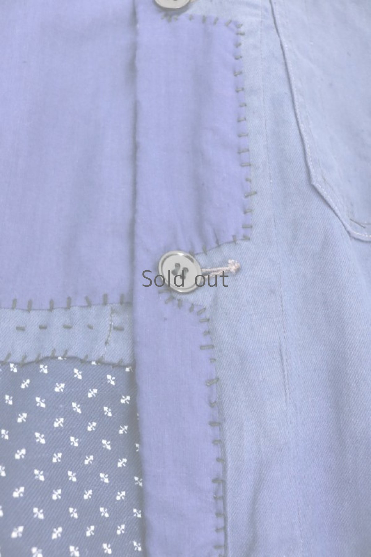 画像6: 【MITSUGU SASAKI】ビンテージリメイク　パッチワーク　ダスターコート（フレンチインクブルー） (6)