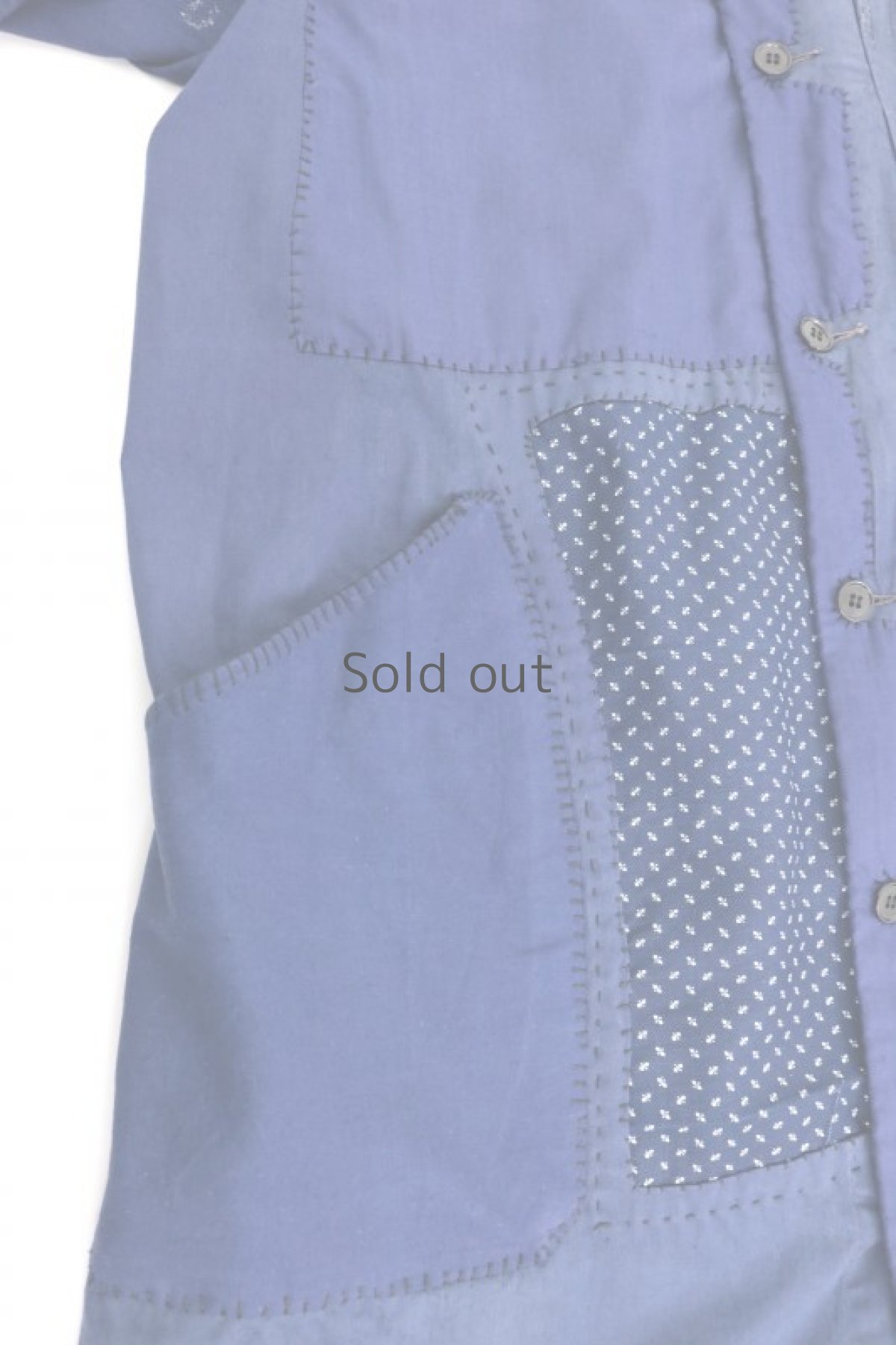 画像3: 【MITSUGU SASAKI】ビンテージリメイク　パッチワーク　ダスターコート（フレンチインクブルー） (3)