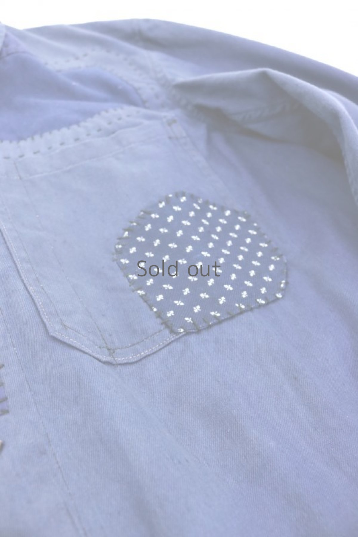 画像7: 【MITSUGU SASAKI】ビンテージリメイク　パッチワーク　ダスターコート（フレンチインクブルー） (7)