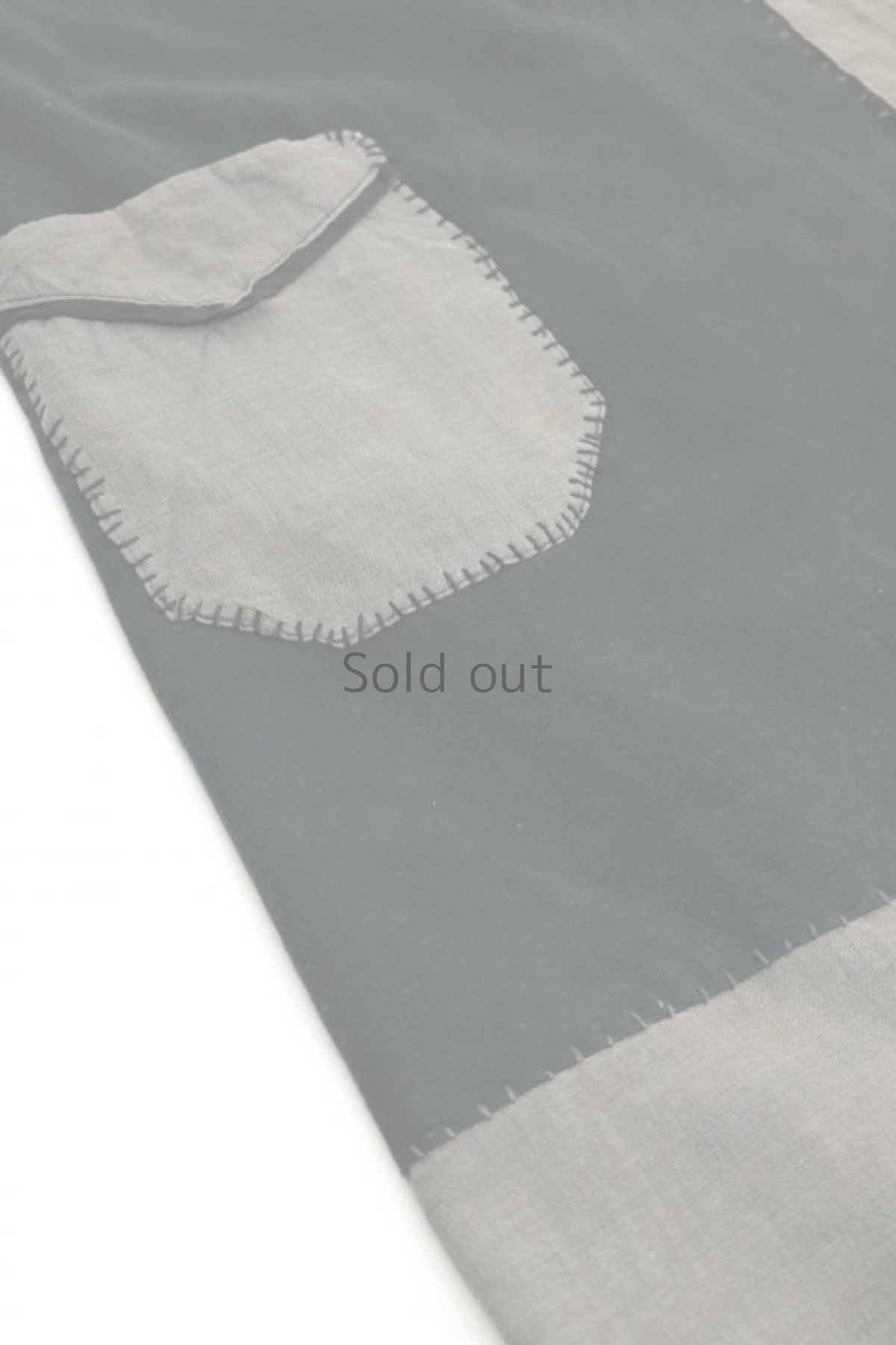 画像5: 【MITSUGU SASAKI】ビンテージ リメイク　パッチワーク　丸襟ブラックシャンブレー ワークコート (5)