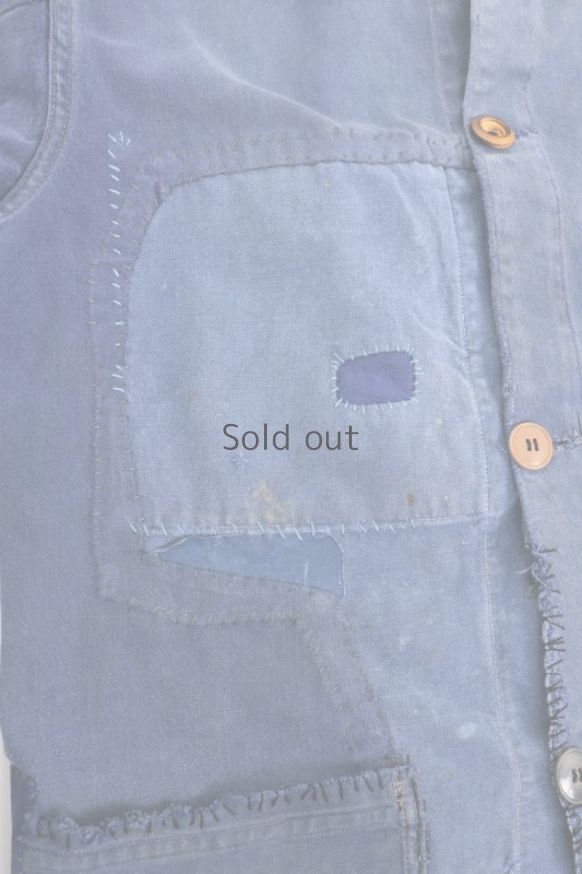 画像4: 【MITSUGU SASAKI】ビンテージリメイク　パッチワーク　コットンツイルワークジャケット (4)