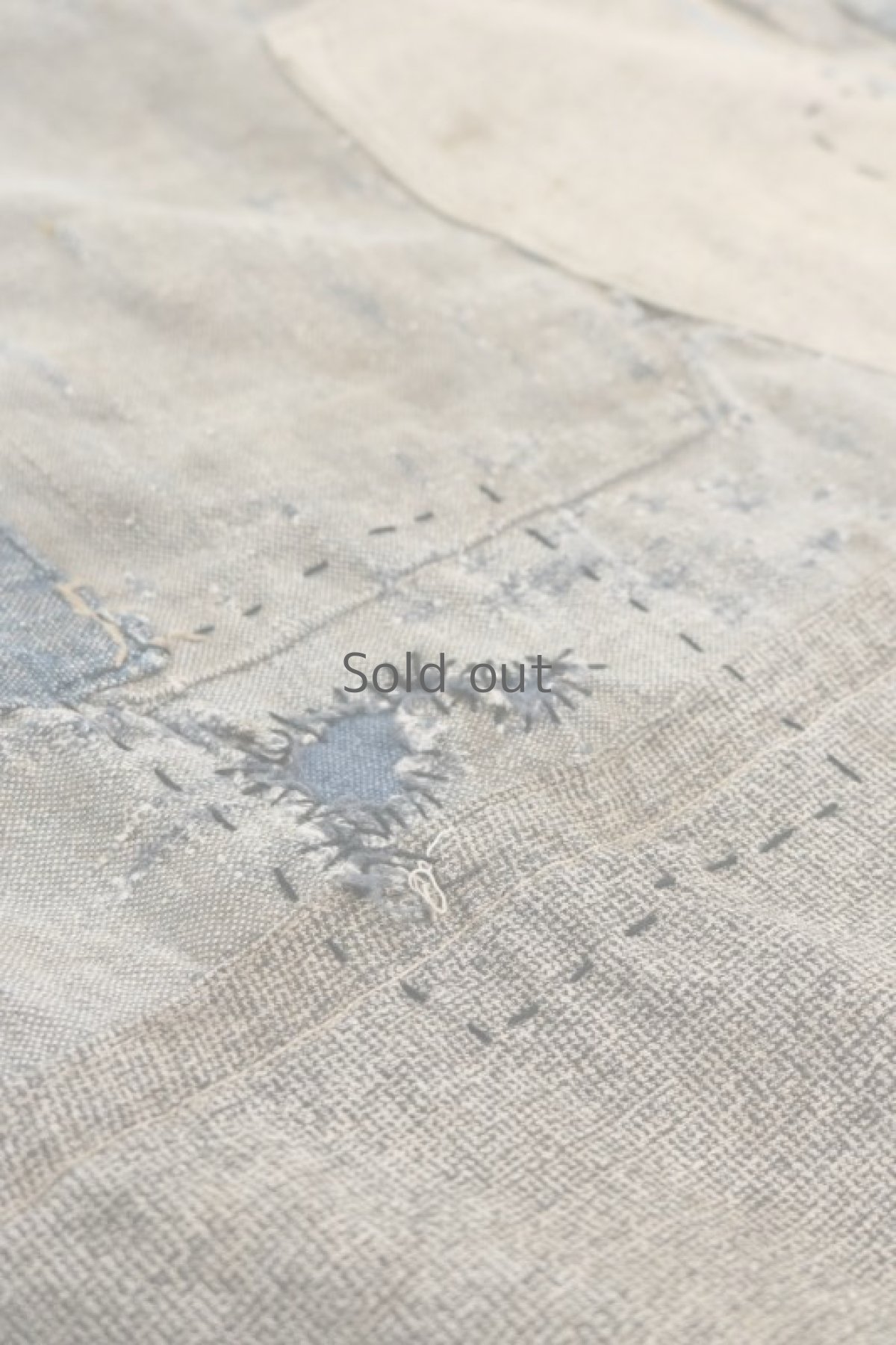 画像3: 【MITSUGU SASAKI】ビンテージリメイク　クレイジーパッチワーク　グレーリネン　ファーマーズエプロン (3)