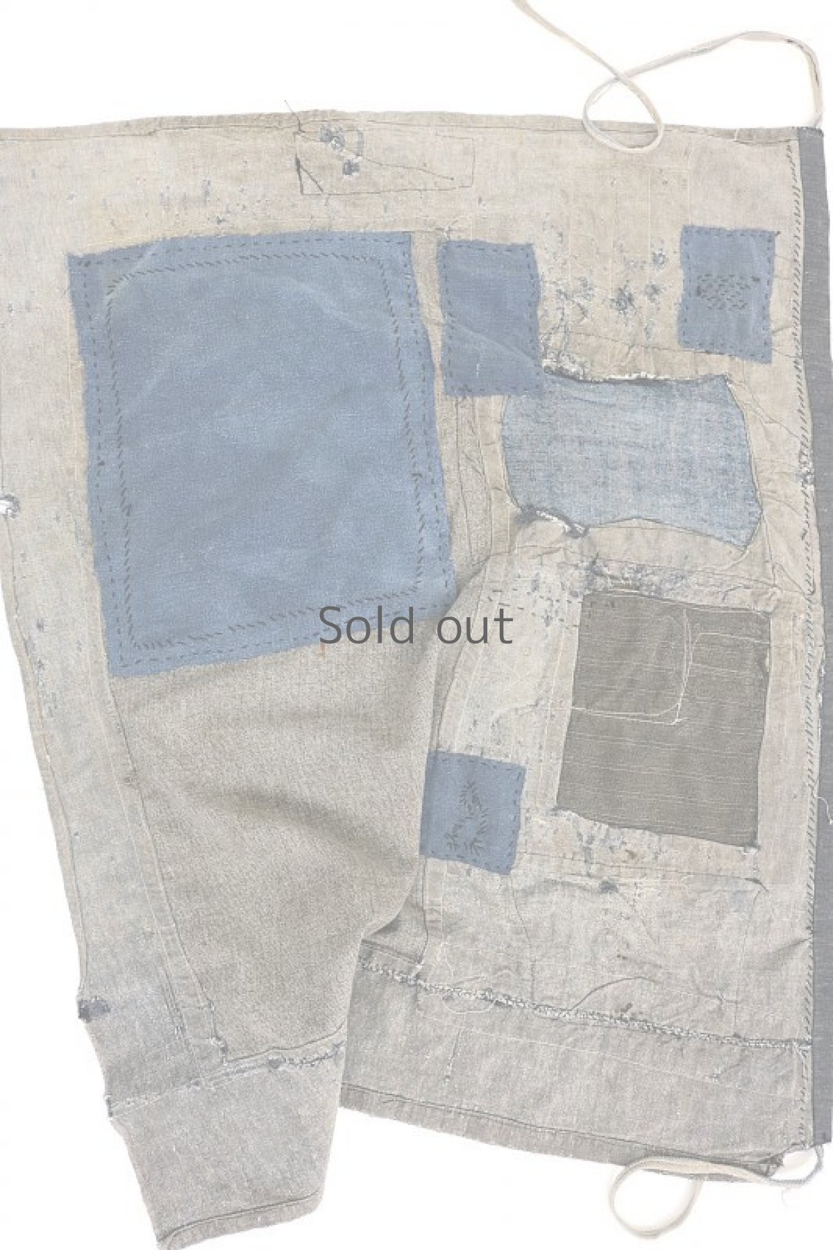 画像9: 【MITSUGU SASAKI】ビンテージリメイク　クレイジーパッチワーク　グレーリネン　ファーマーズエプロン (9)