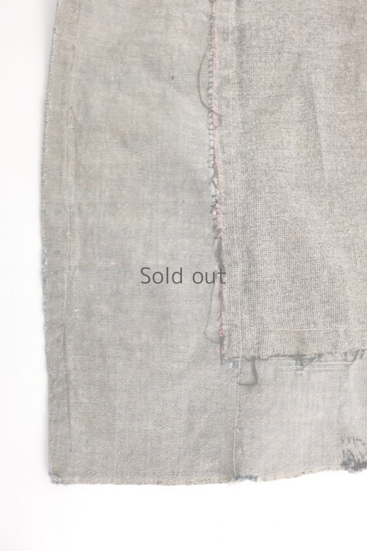 画像4: 【MITSUGU SASAKI】ビンテージリメイク　クレイジーパッチワーク　グレーリネン　ファーマーズエプロン (4)