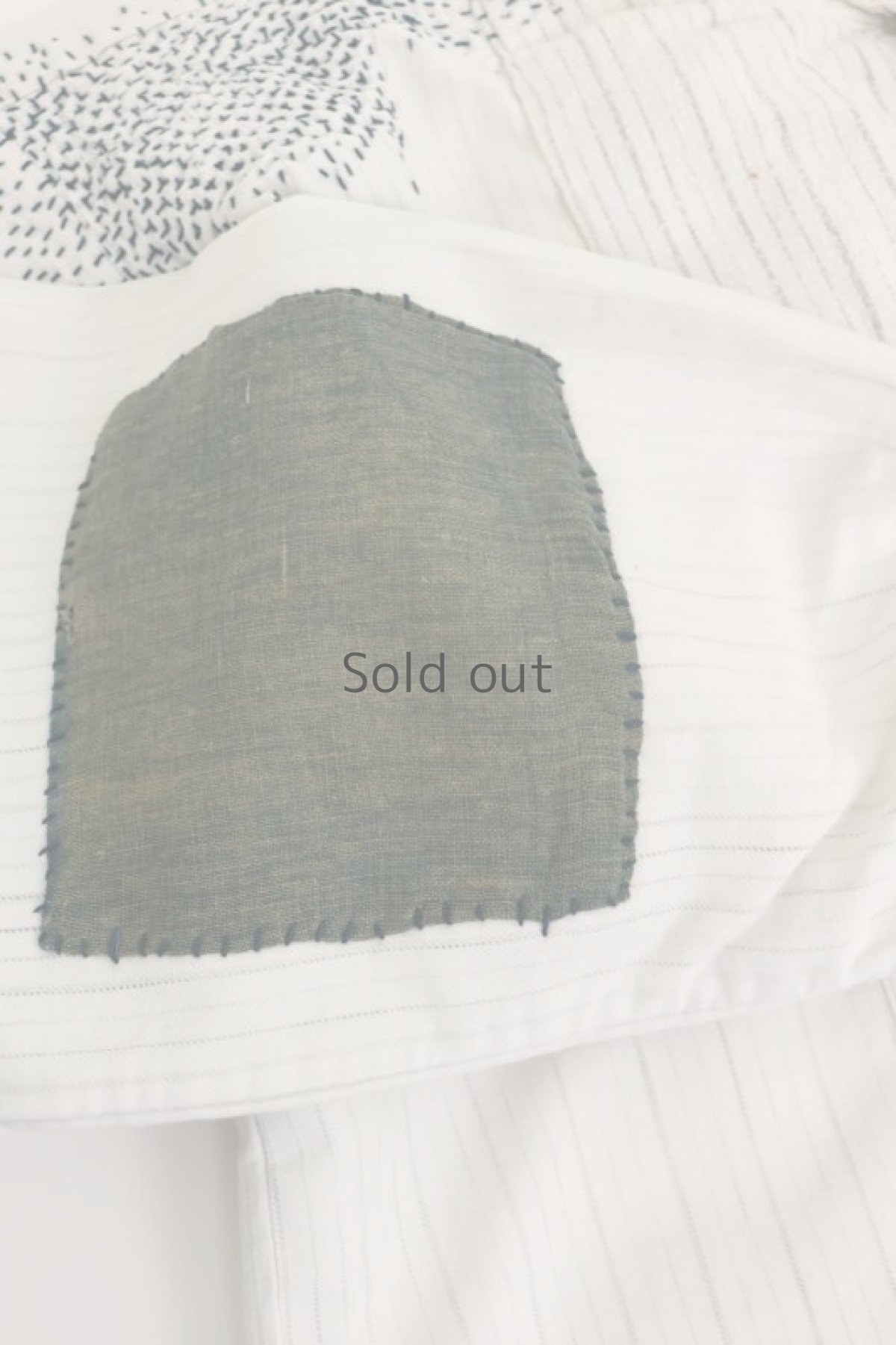 画像7: 【MITSUGU SASAKI】ビンテージリメイク　刺し子リペア　スモック ロングシャツ（ストライプ） (7)