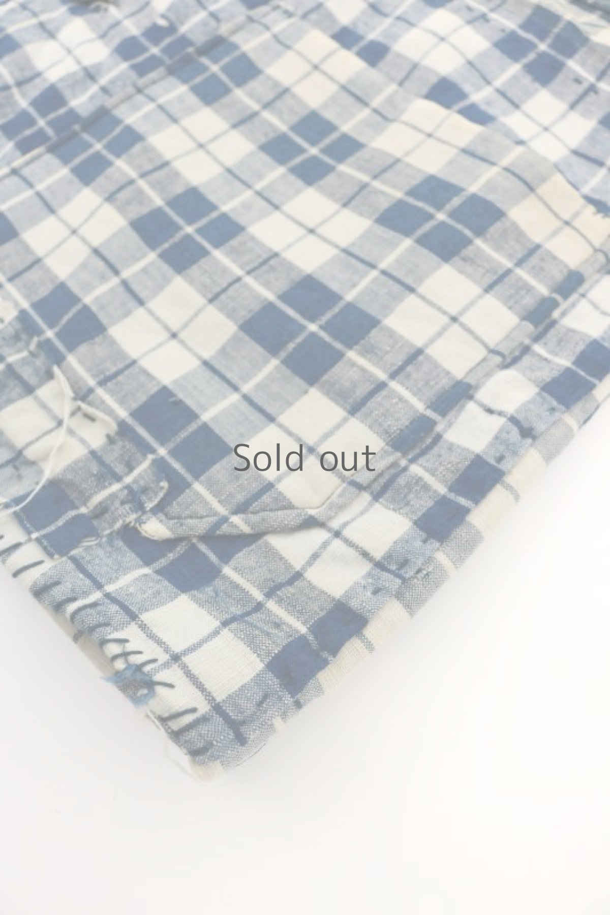 画像10: 【MITSUGU SASAKI】ビンテージリメイク　フレンチアンティーク パラカジャケット（インディゴ チェック） (10)