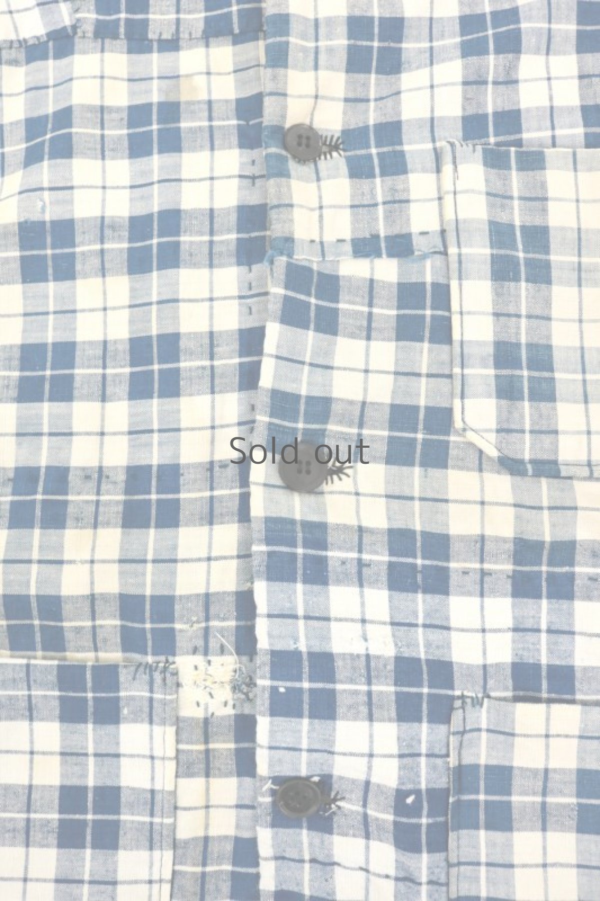 画像5: 【MITSUGU SASAKI】ビンテージリメイク　フレンチアンティーク パラカジャケット（インディゴ チェック） (5)