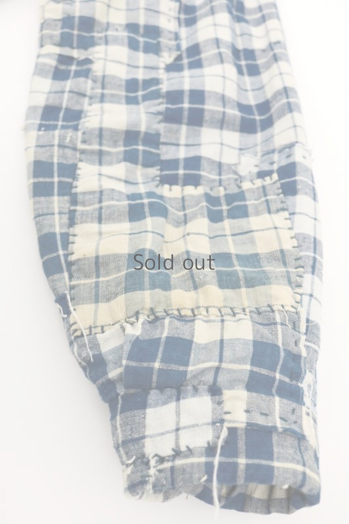 画像13: 【MITSUGU SASAKI】ビンテージリメイク　フレンチアンティーク パラカジャケット（インディゴ チェック） (13)