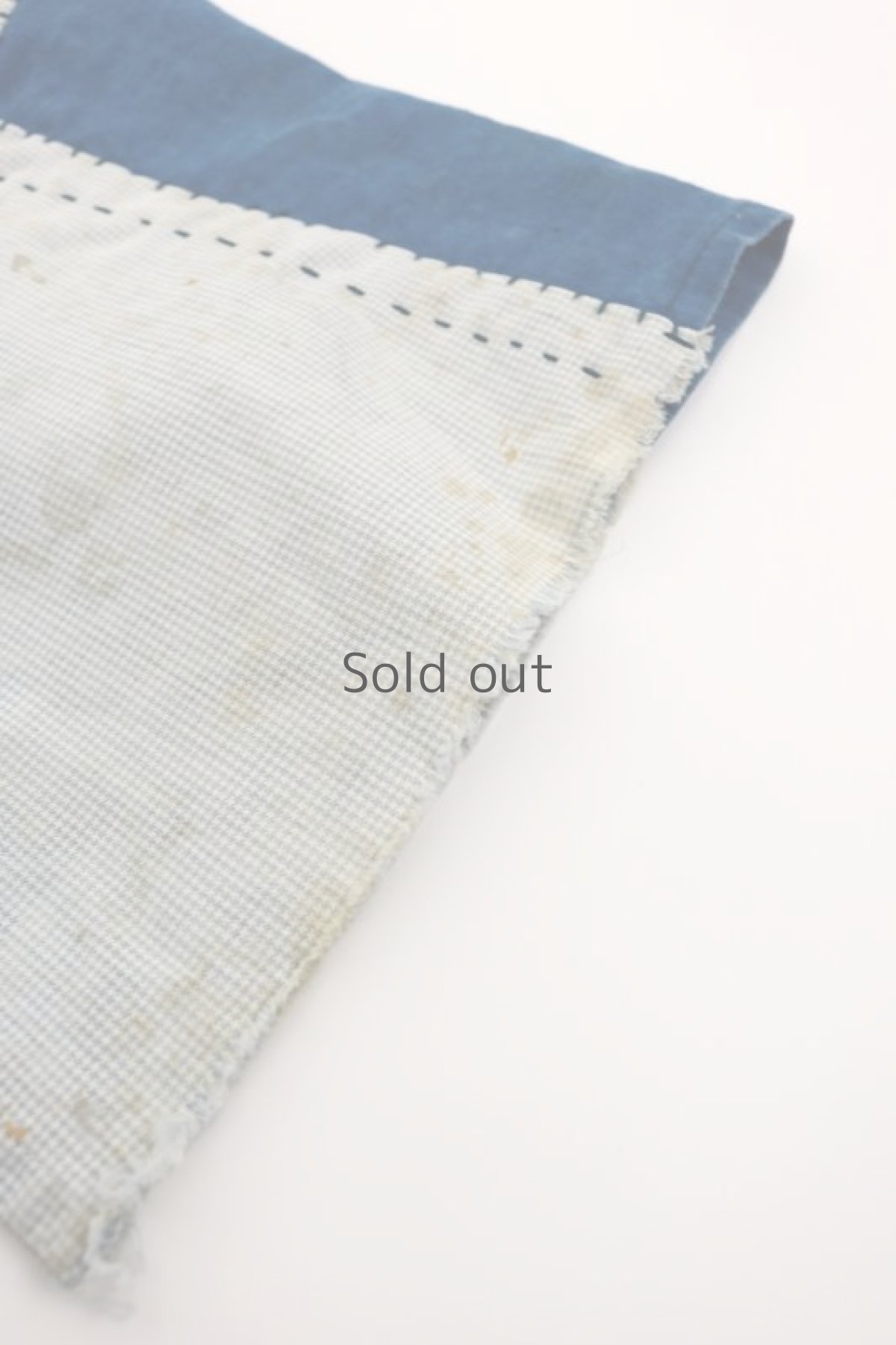 画像12: 【MITSUGU SASAKI】ビンテージリメイク+古布　藍染パッチワーク　半袖ブッチャーシャツ (12)