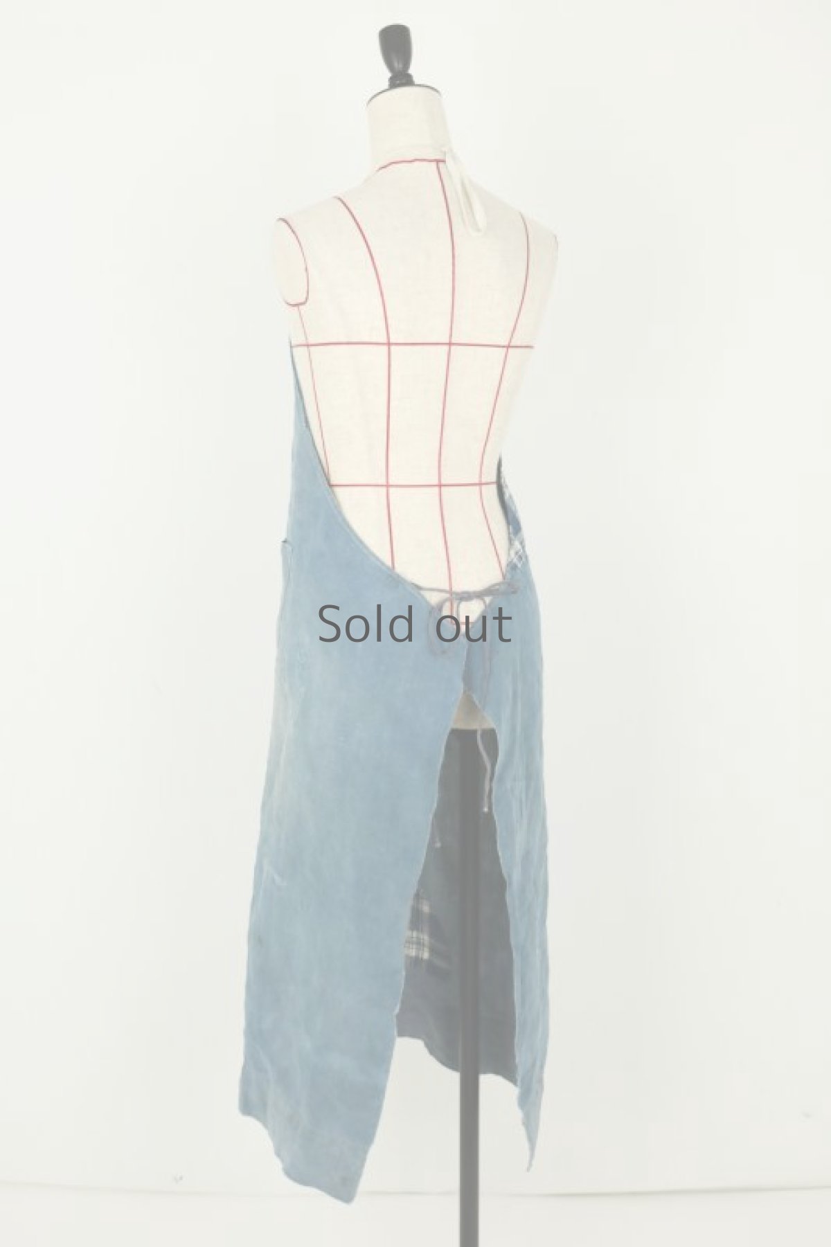 画像14: 【MITSUGU SASAKI】ビンテージリメイク　インディゴリネン パッチワークエプロン（ファーマーズファブリック） (14)