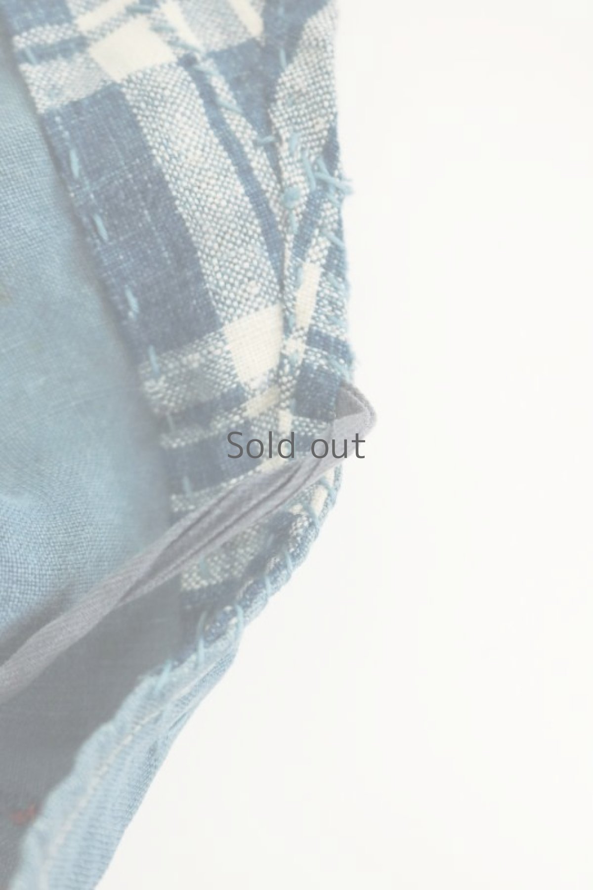 画像10: 【MITSUGU SASAKI】ビンテージリメイク　インディゴリネン パッチワークエプロン（ファーマーズファブリック） (10)