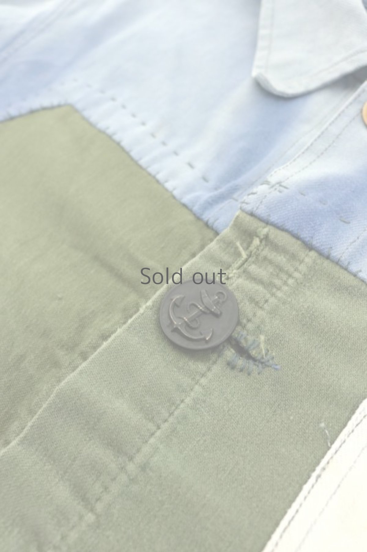 画像4: 【MITSUGU SASAKI】ビンテージリメイク　パッチワーク　ワークジャケット（ミリタリー ファブリック） (4)