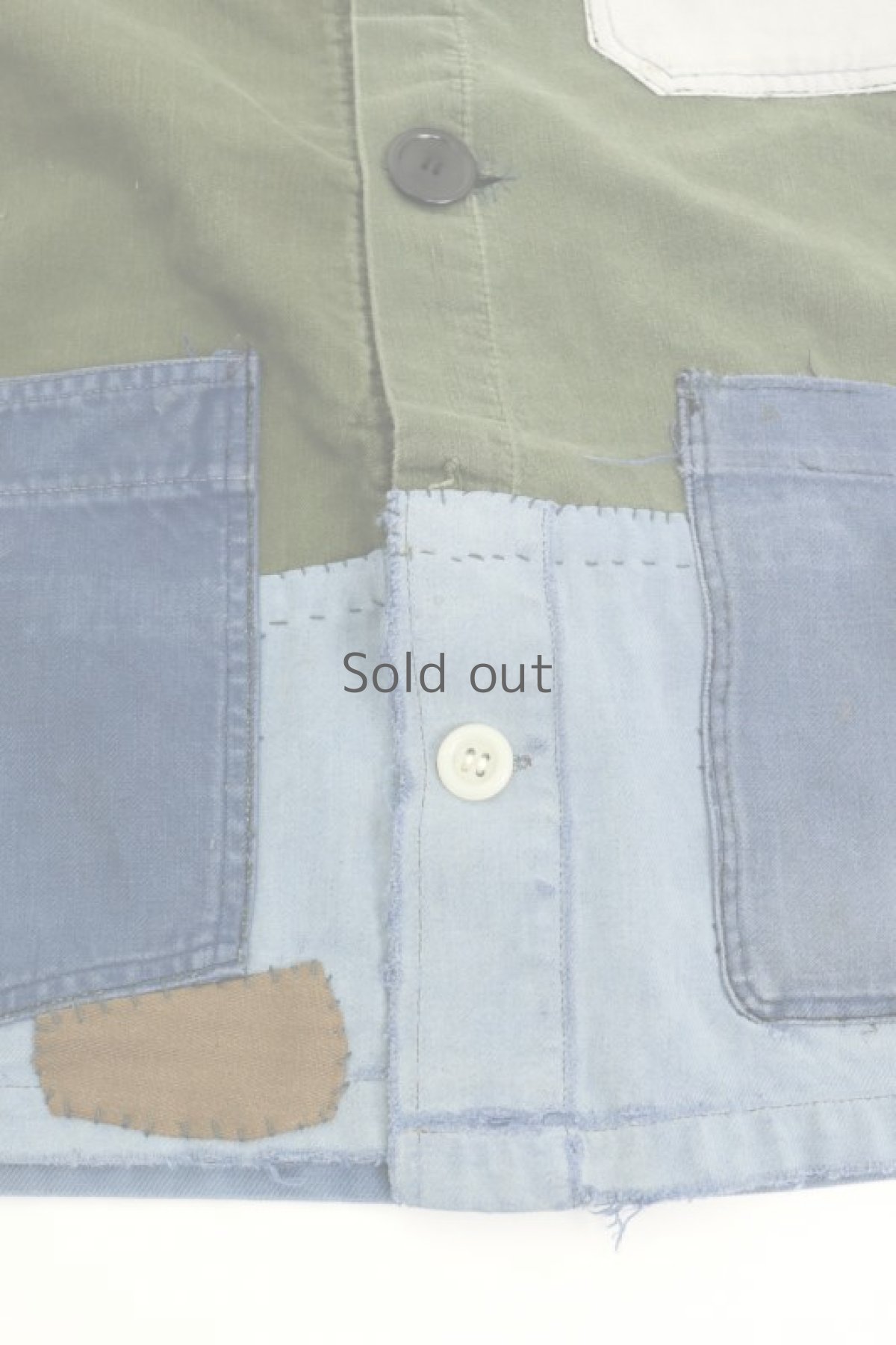 画像3: 【MITSUGU SASAKI】ビンテージリメイク　パッチワーク　ワークジャケット（ミリタリー ファブリック） (3)