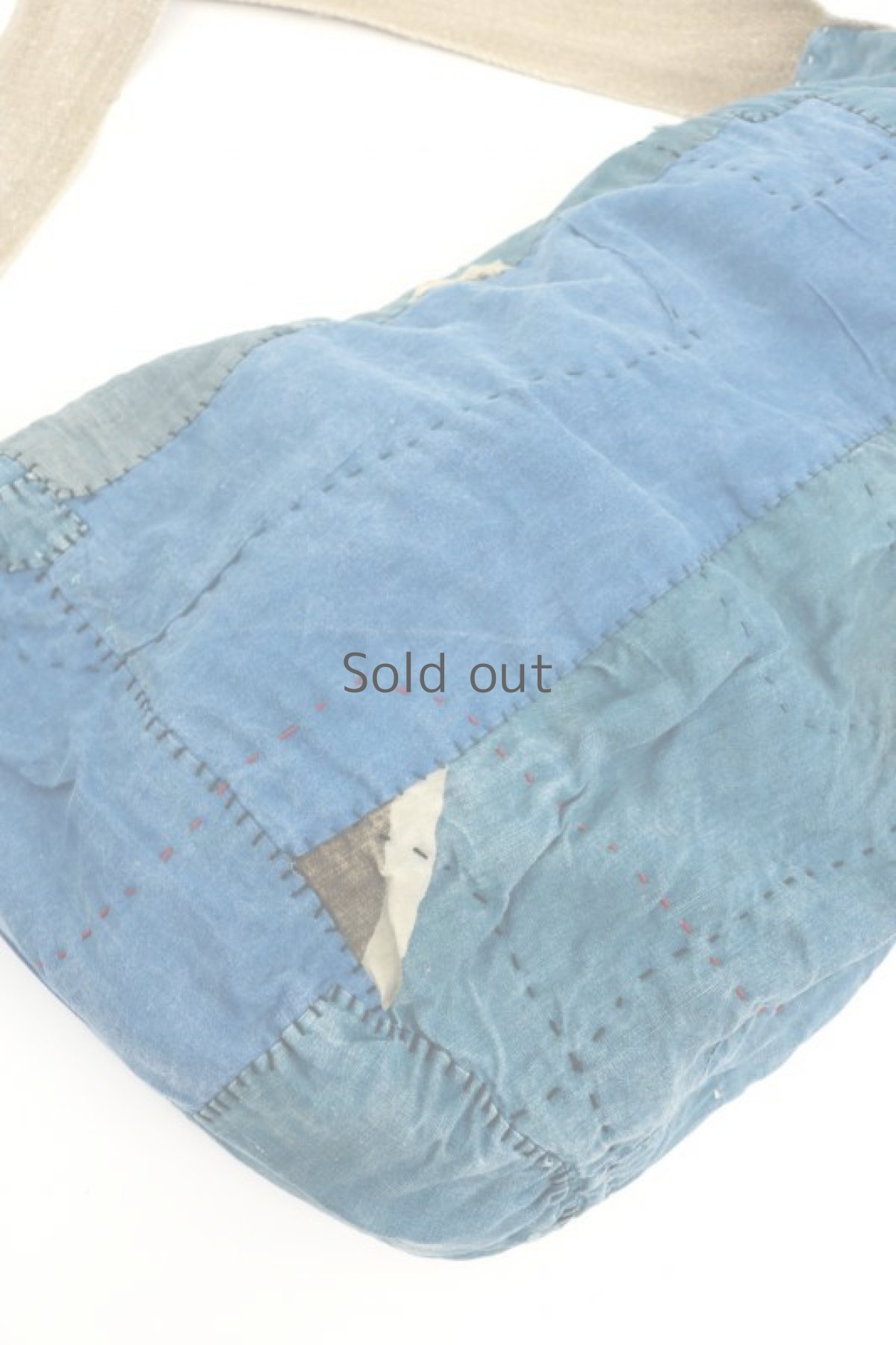 画像7: 【MITSUGU SASAKI】BORO古布　刺し子ショルダーバッグ（藍染と麻） (7)