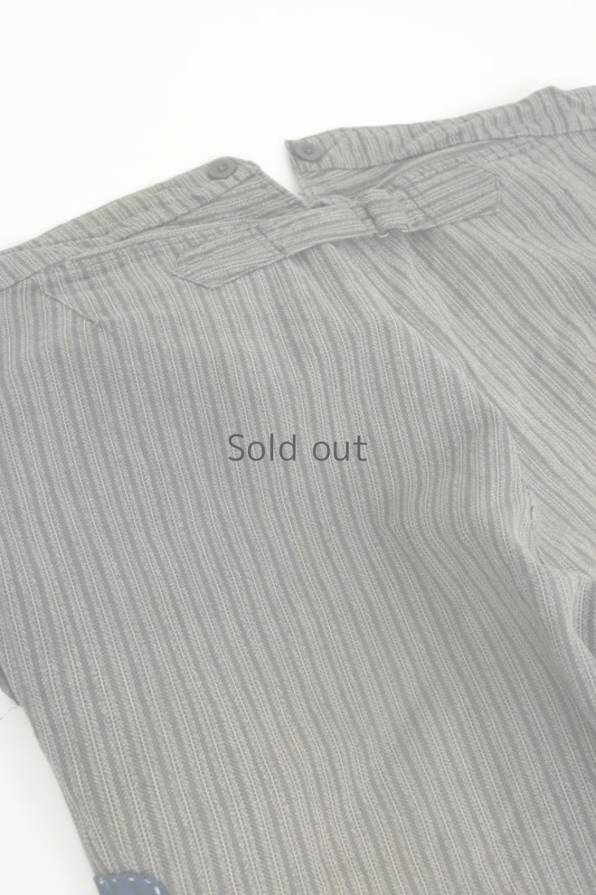 画像10: 【MITSUGU SASAKI】ビンテージ×リメイク　パッチワーク　ストライプワークパンツ（藍染古布） (10)