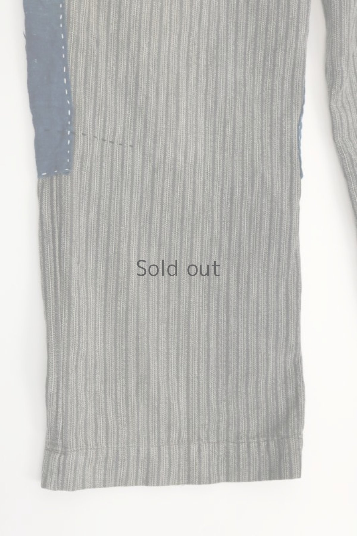 画像11: 【MITSUGU SASAKI】ビンテージ×リメイク　パッチワーク　ストライプワークパンツ（藍染古布） (11)