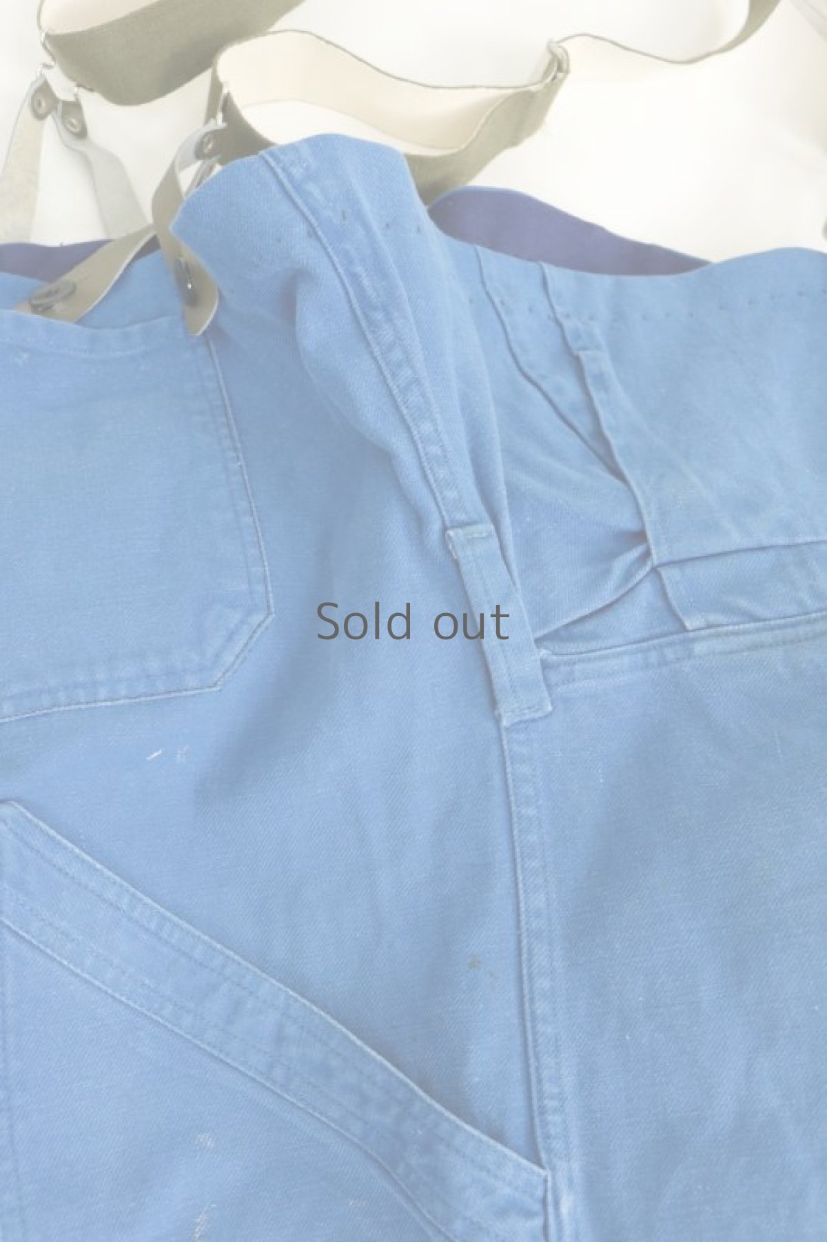 画像8: 【MITSUGU SASAKI】ビンテージリメイク　フィッシャーマンオーバーオール(ブルー) (8)