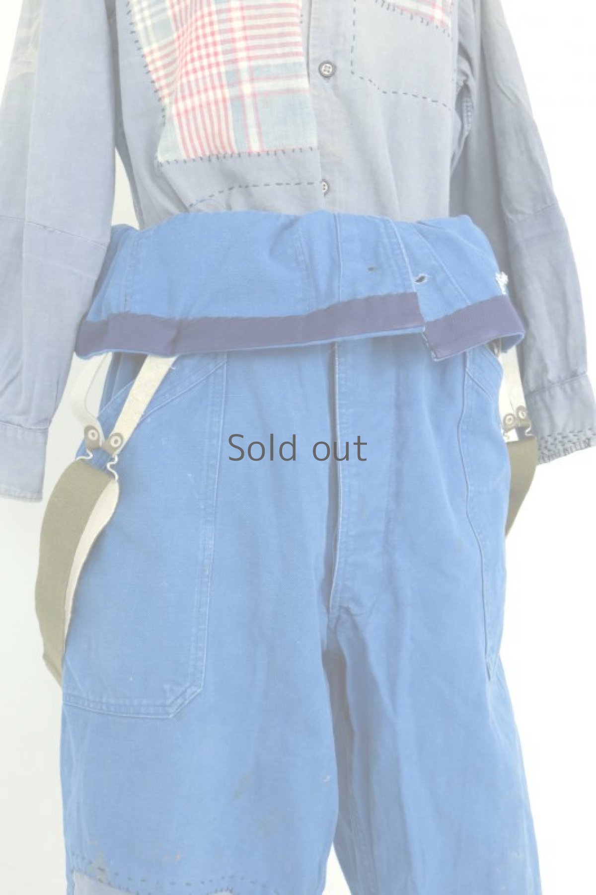 画像13: 【MITSUGU SASAKI】ビンテージリメイク　フィッシャーマンオーバーオール(ブルー) (13)